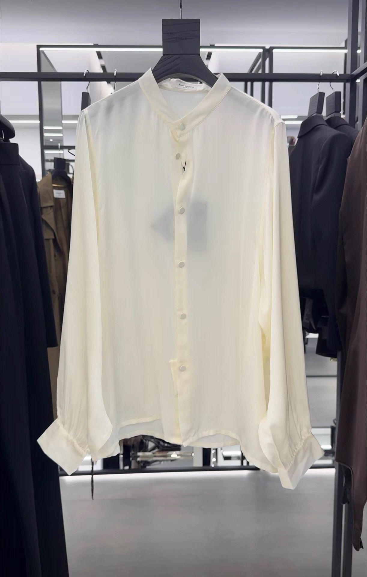 Saint Laurent Paris White Long Sleeve Button Up Shirt Size US L / EU 52-54 / 3 - 1 Thumbnail
