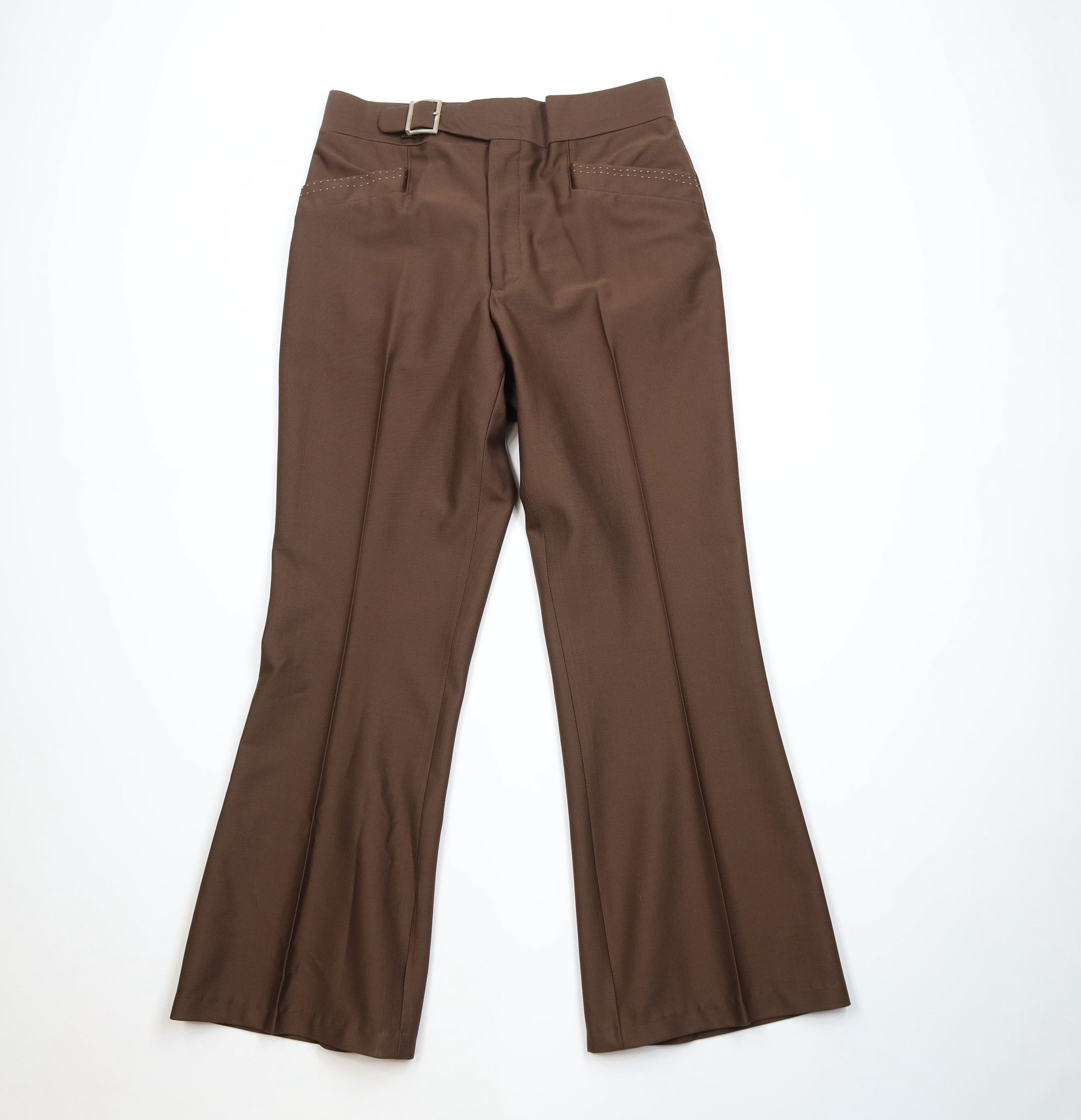 Vintage Vintage 60s 70s Rockabilly Bell Bottoms Pants Brown USA Size US 34 / EU 50 - 1 Thumbnail
