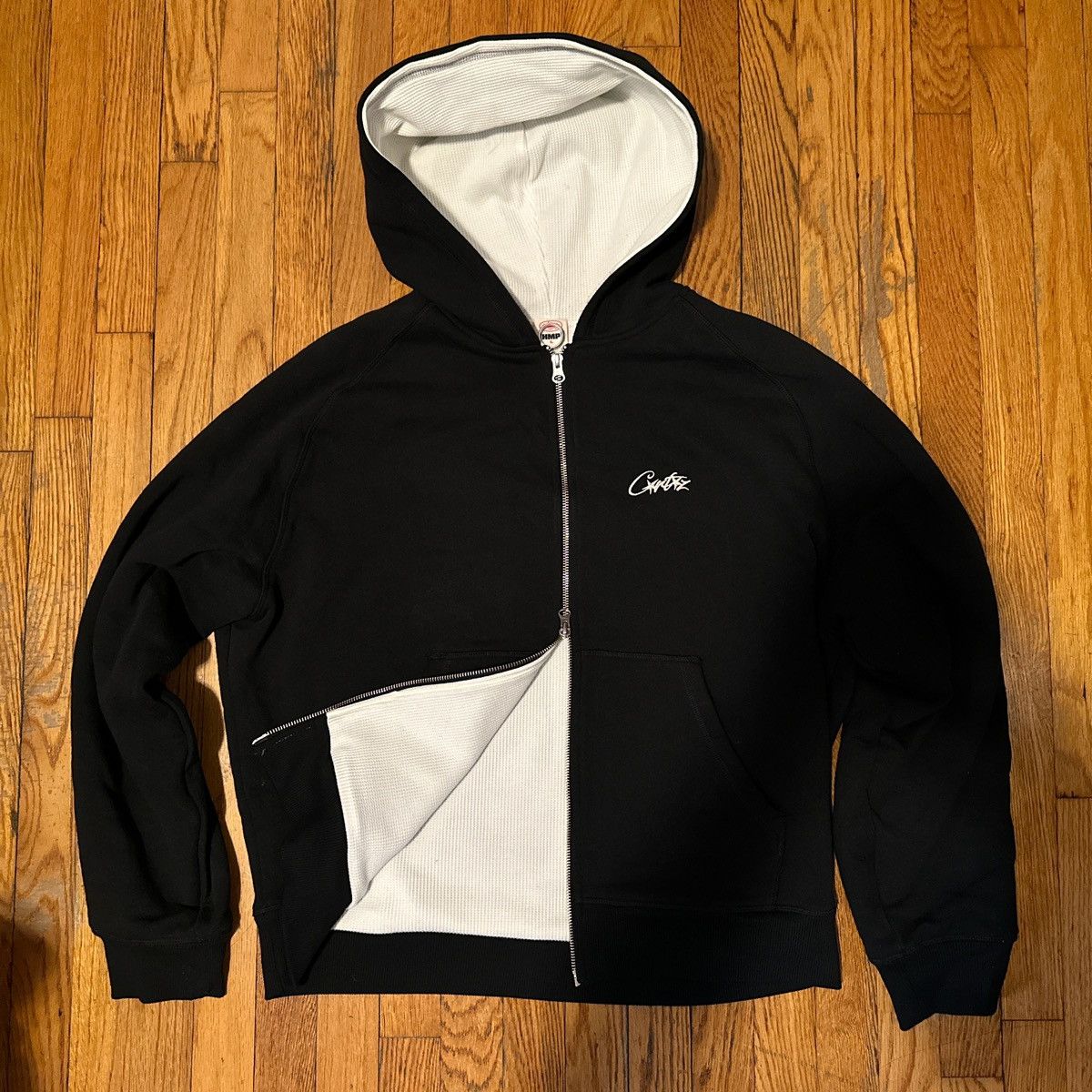 Corteiz Corteiz thermal lined hmp zip up hoodie black | Grailed