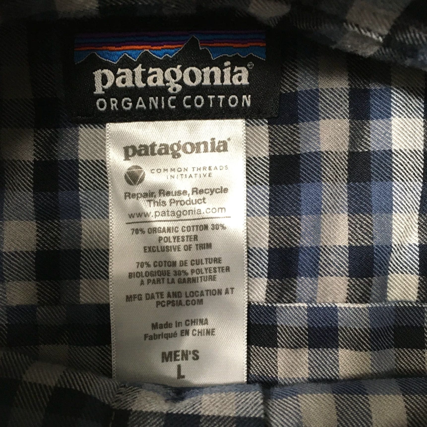 Patagonia Patagonia Blue Plaid Organic Cotton Long Sleeve Adult Large Men's Shirt Size US L / EU 52-54 / 3 - 2 Thumbnail