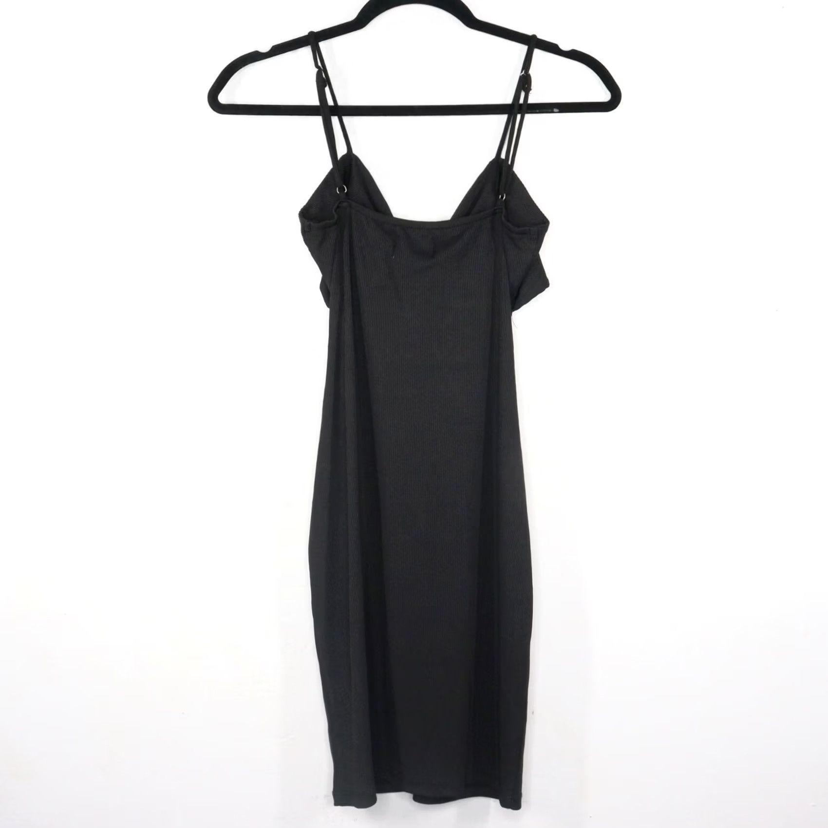 PRINCESS POLLY Princess Polly Silas Mini Dress Black Size 6 Bodycon Cutout Ribbed NWT Women Sleeveless Short Dress Party/Cocktail Clubwear 90s (none) Size M / US 6-8 / IT 42-44 - 5 Thumbnail