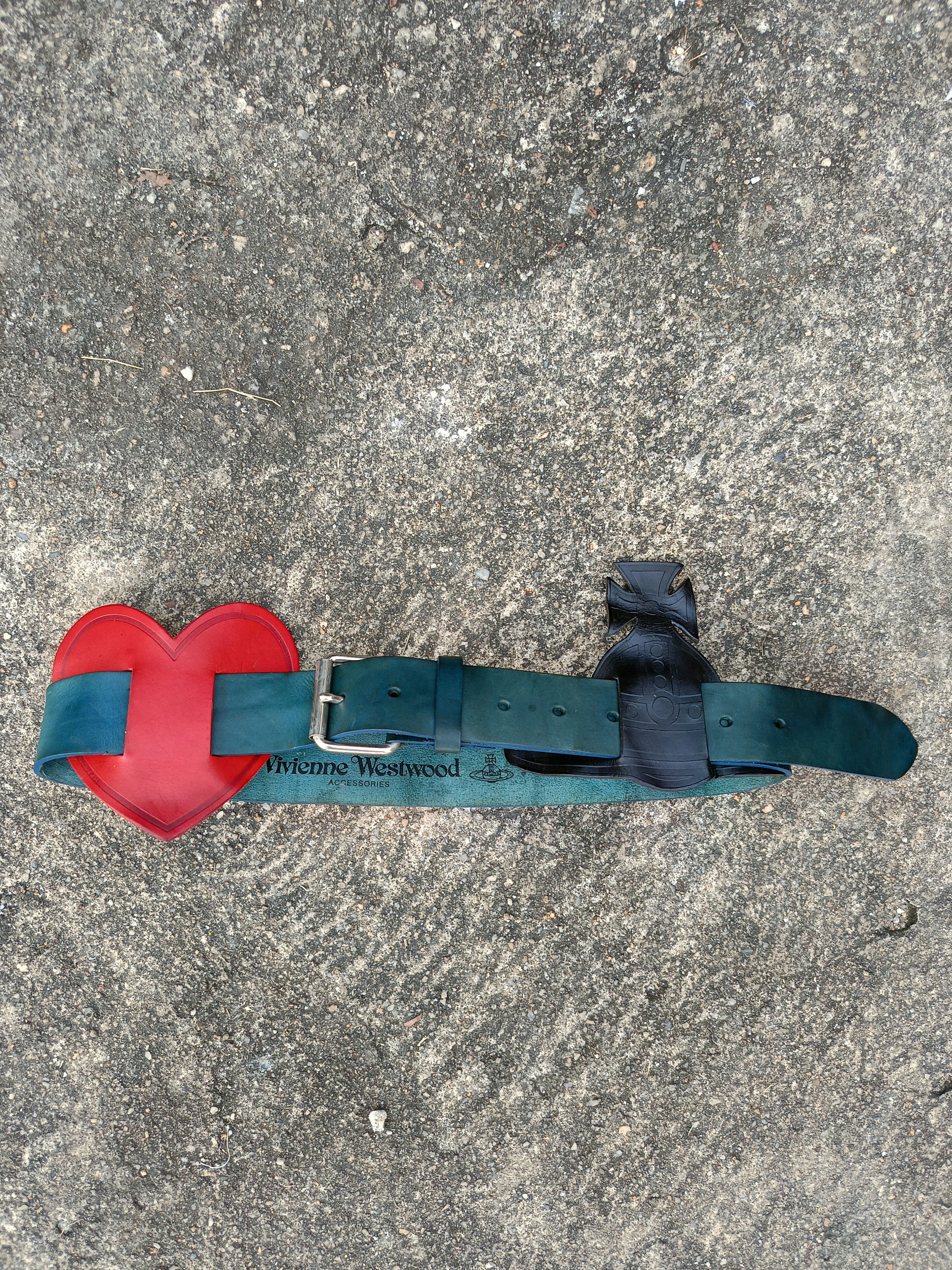 Vivienne Westwood VIVIENNE WESTWOOD HEARTS&ORB BIG PATCHES LEATHER BELT Size 32 - 2 Thumbnail