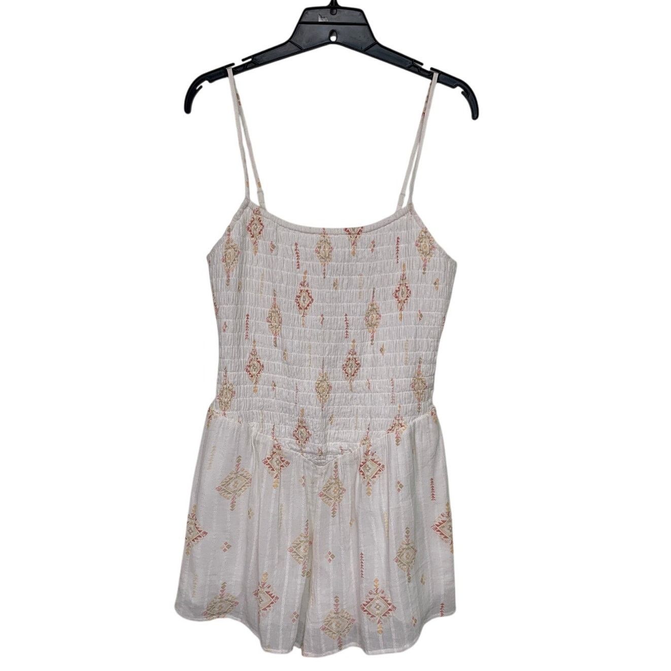 American Eagle Outfitters New American Eagle Womens Medium White Smocked Romper Size 30" / US 8 / IT 44 - 2 Thumbnail