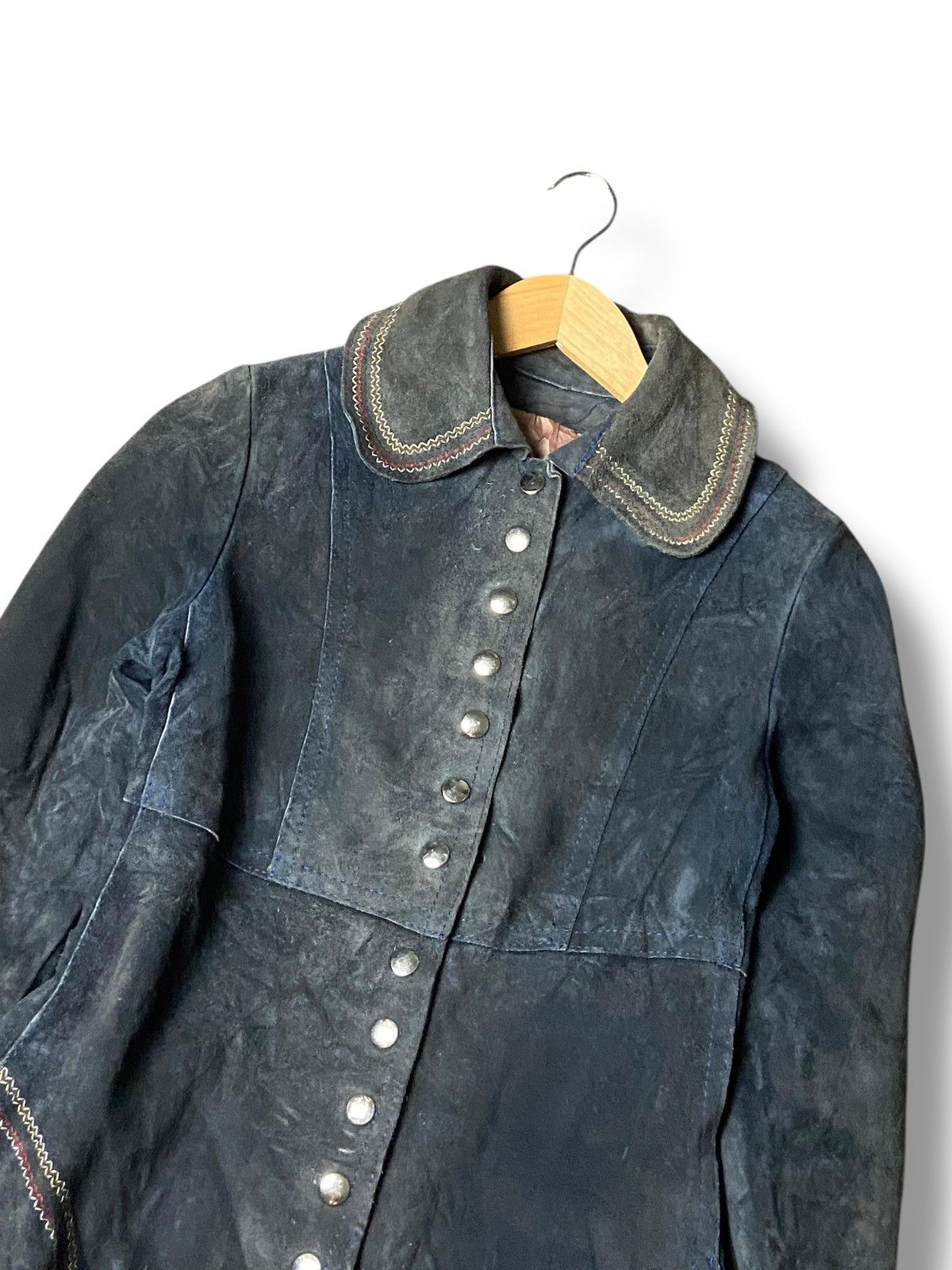 Japanese Brand Vintage Gassy Jack Mercantile Leather Suede Jacket (160) Size XXS / US 00 / IT 34 - 3 Thumbnail