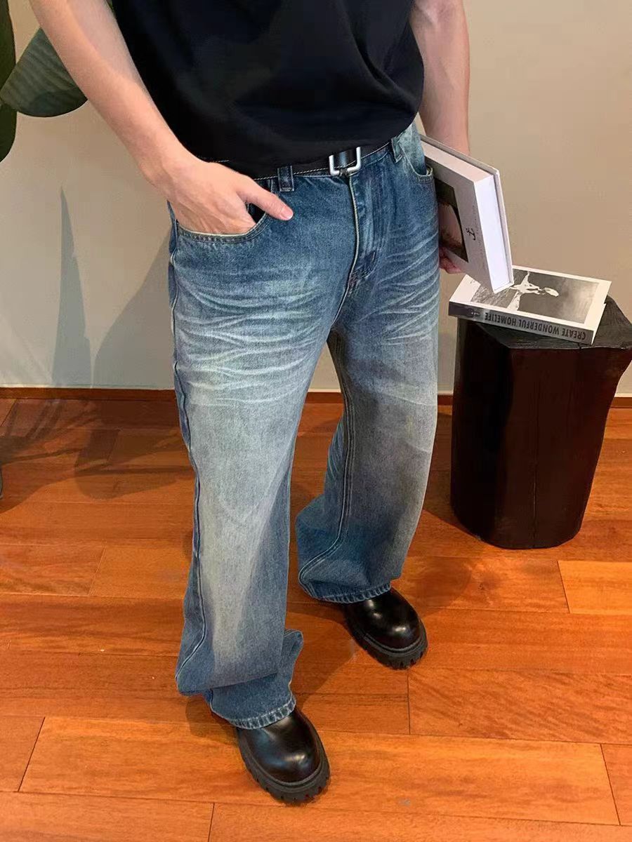 Japanese Brand × Jean Loose-fitting washed and distressed vintage jeans Size US 34 / EU 50 - 4 Thumbnail