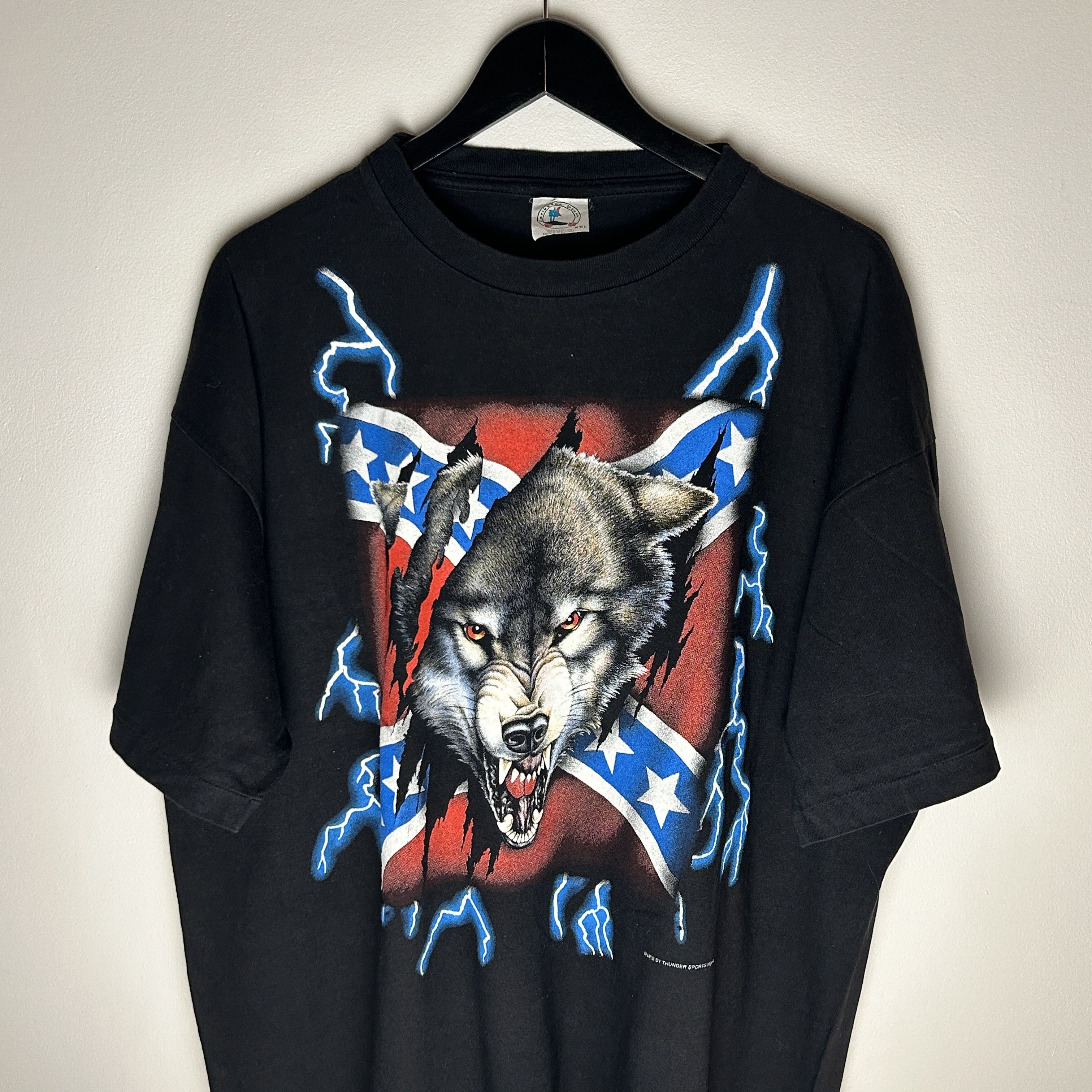 Vintage Vintage USA Thunder Wolf T-shirt Size US XXL / EU 58 / 5 - 3 Thumbnail