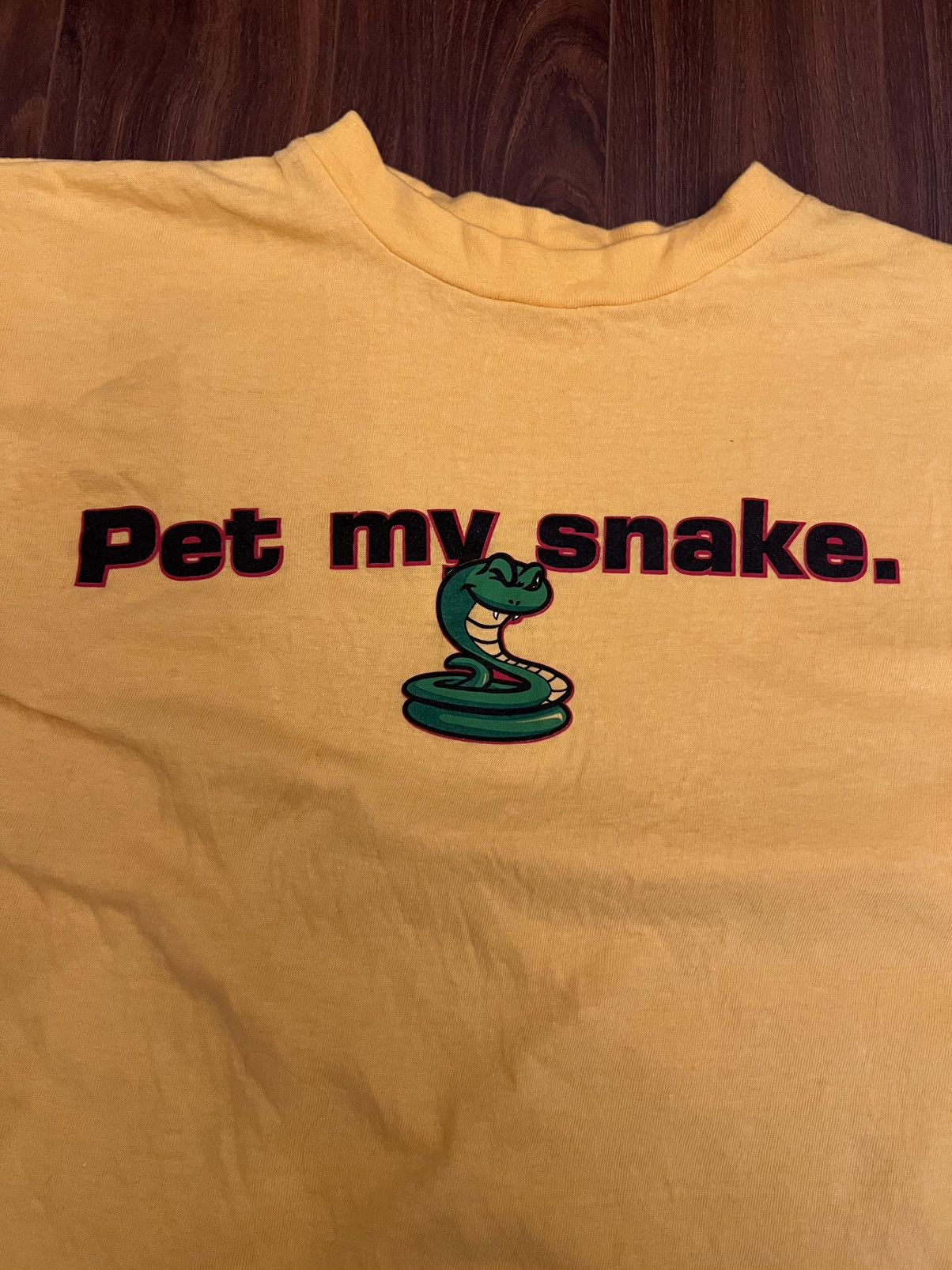 Vintage Vintage Joke “Pet my snake” Graphic Tee in Yellow Size US M / EU 48-50 / 2 - 4 Thumbnail