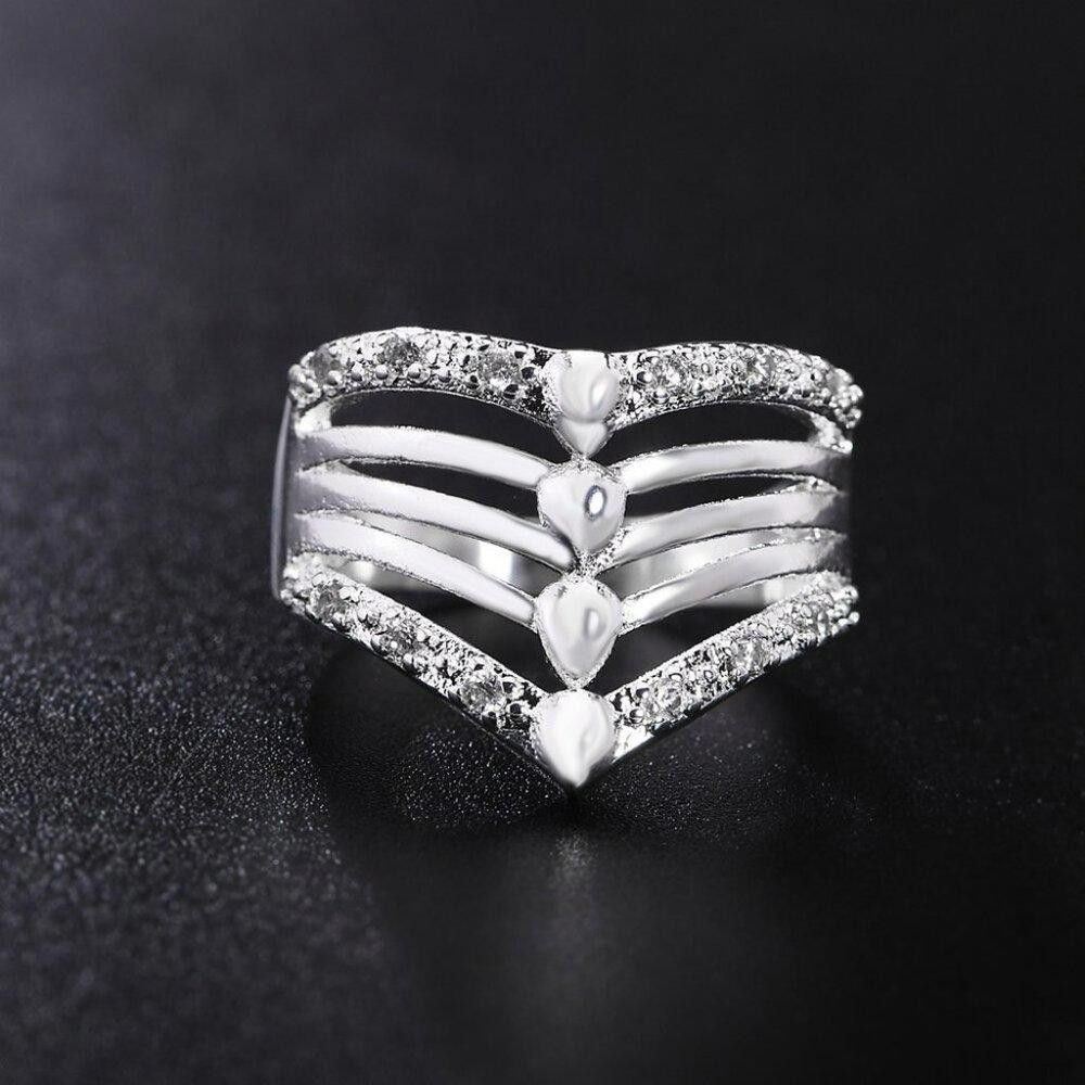 Designer 925 Sterling Silver Elegant Hollow Zircon Ring - Size 8 Size ONE SIZE - 6 Thumbnail