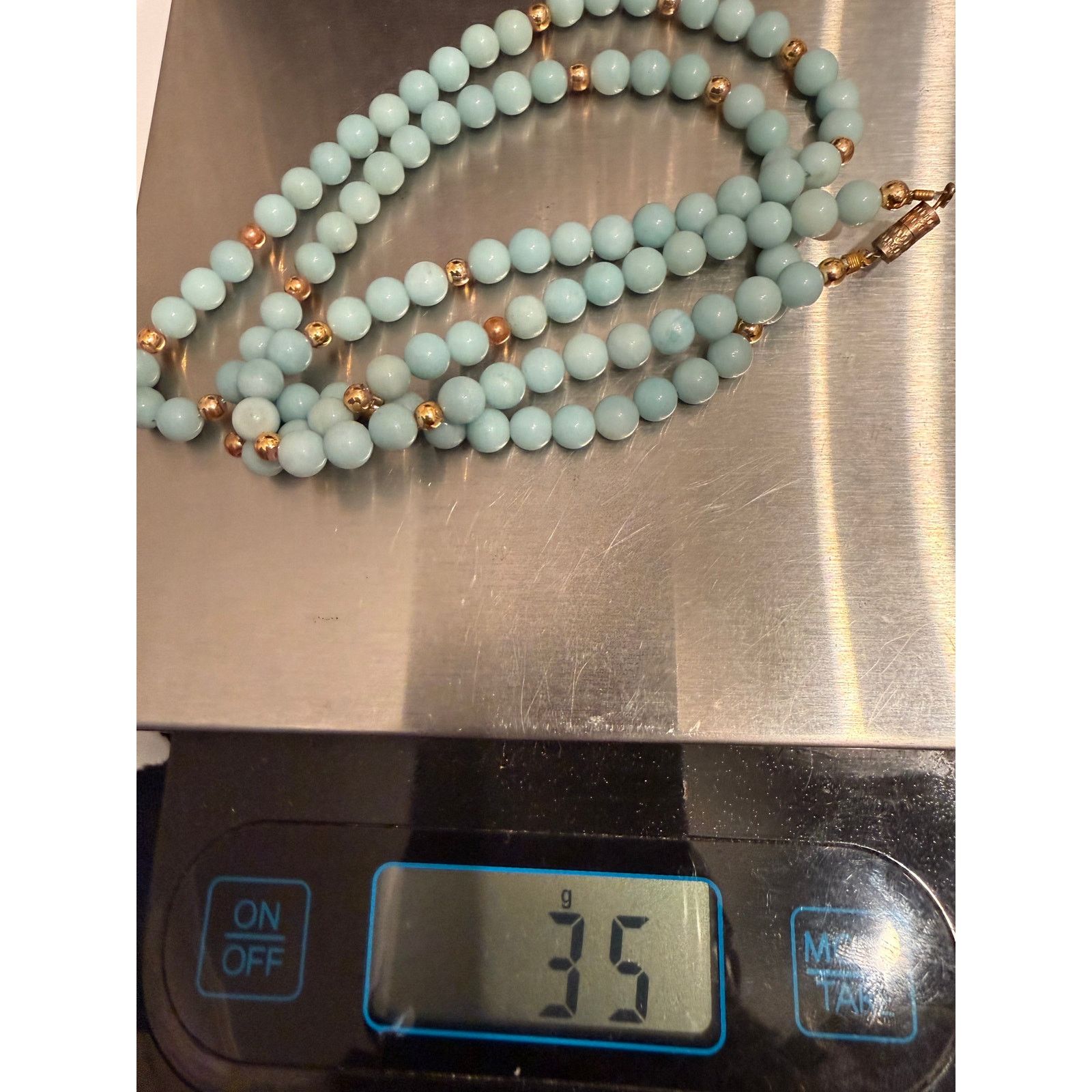 Other Seafoam Green Dyed Quartz Bead Necklace 26.5” Vintage Size ONE SIZE - 5 Thumbnail