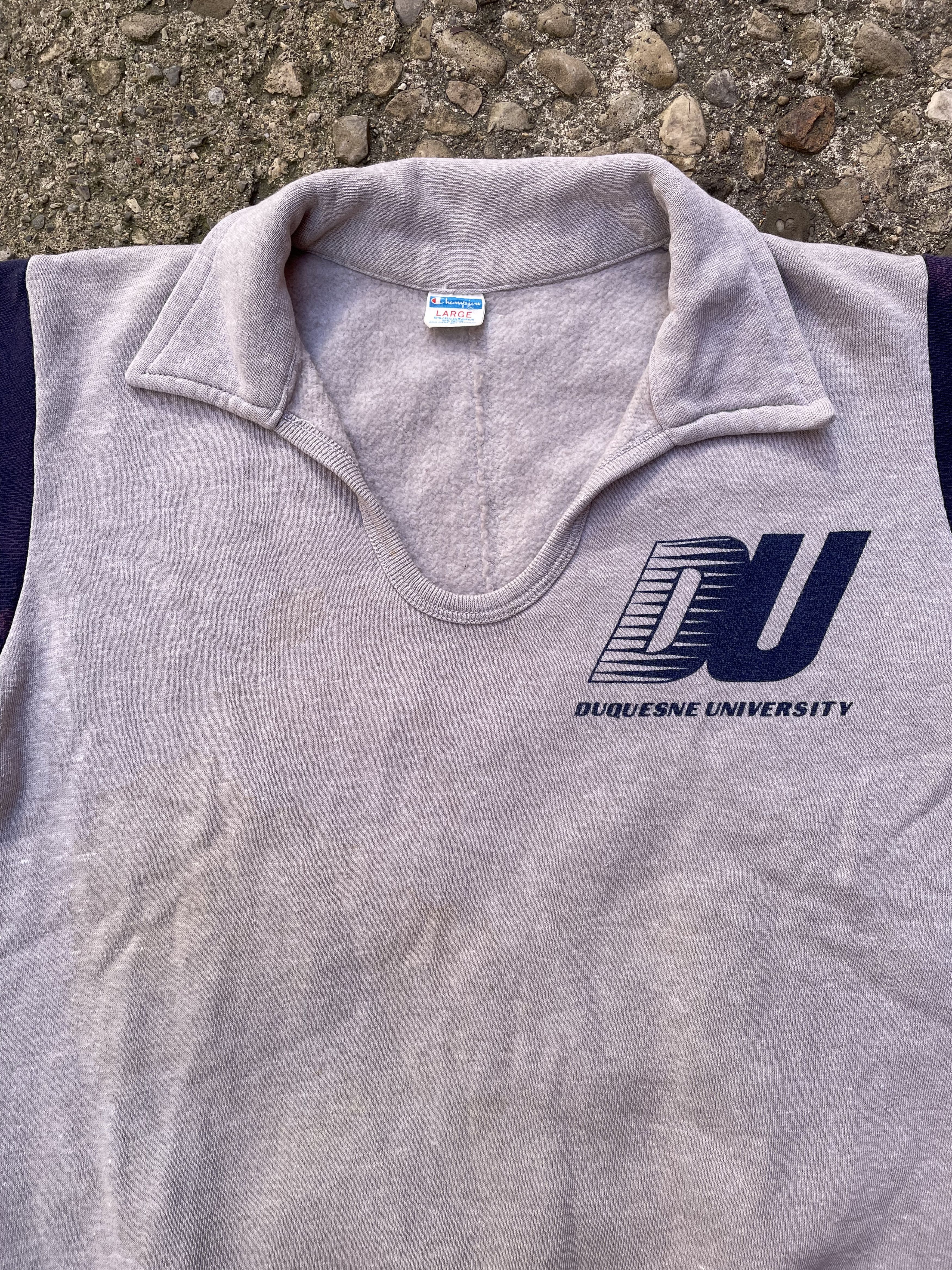 Champion × Vintage VTG 1970's Champion Collared Short Sleeve Sweatshirt Size US L / EU 52-54 / 3 - 3 Thumbnail