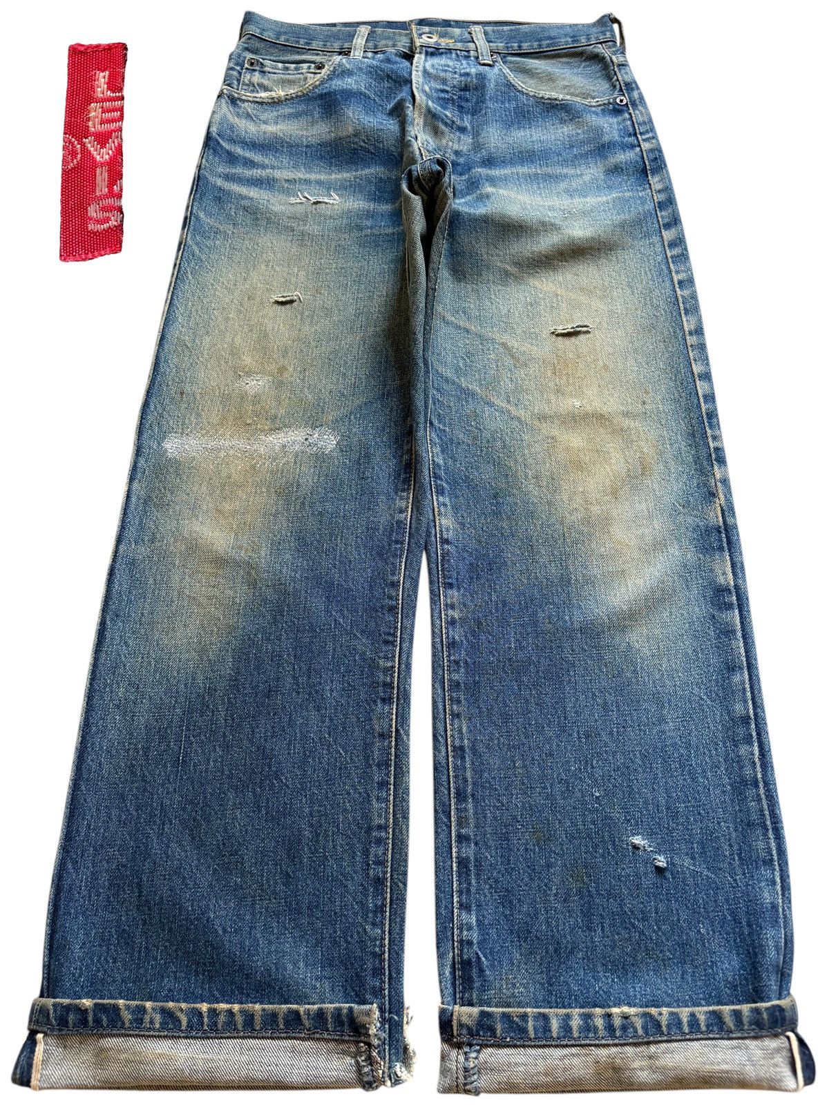 Levi's Vintage 80s Levis 503BXX Big E Selvedge Mud Wash Loose Jean Size US 30 / EU 46 - 1 Thumbnail