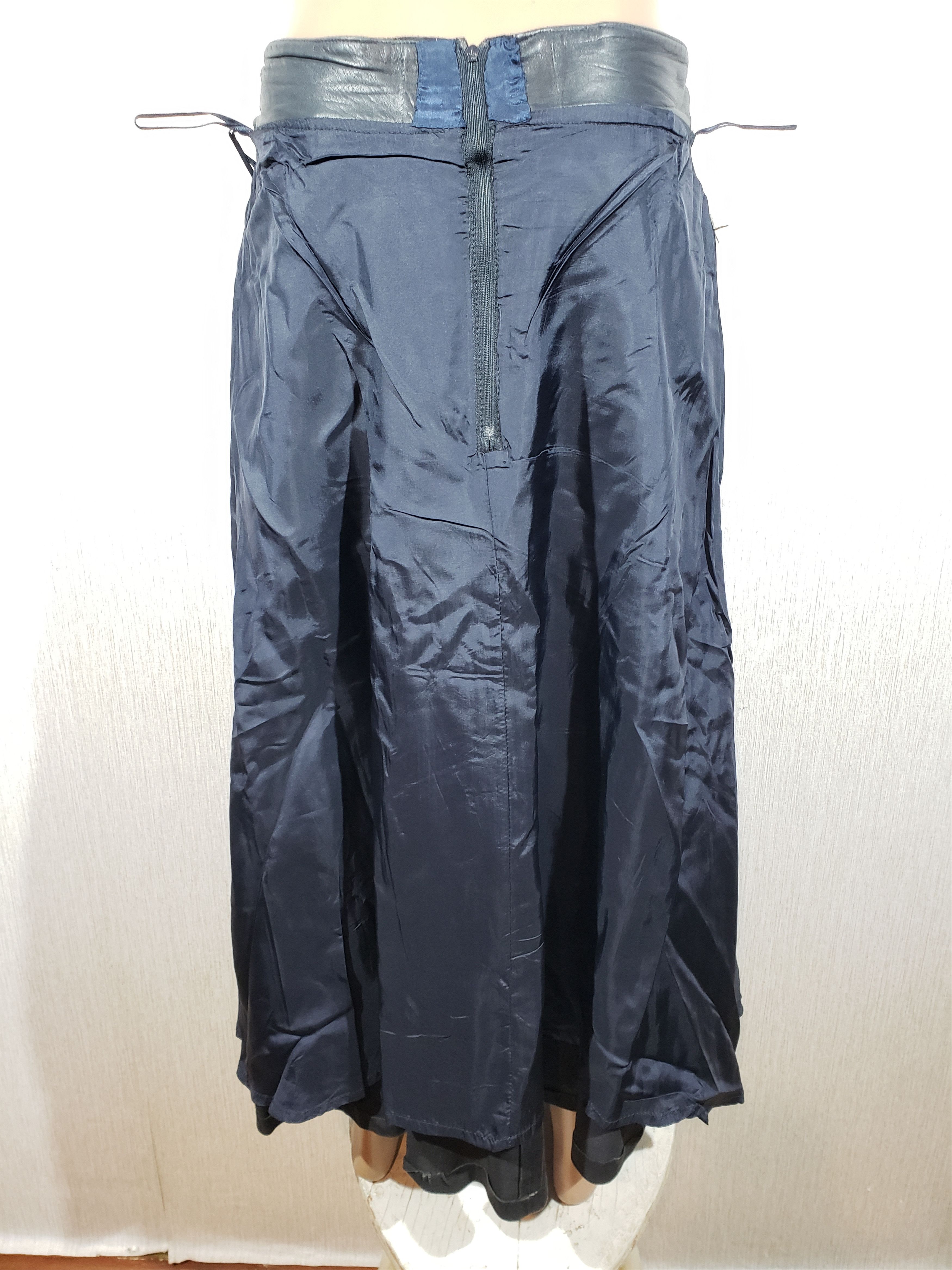 Genuine Leather Flared blue leather skirt. Blue suede skirt. Size 33" - 8 Thumbnail