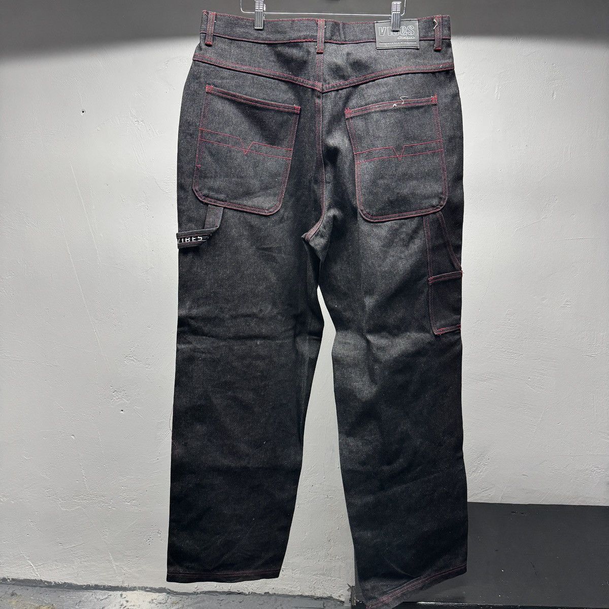 Vintage Y2K Black Raw Denim Baggy Wide Leg Skater Jeans JNCO Grunge Size US 36 / EU 52 - 1 Thumbnail