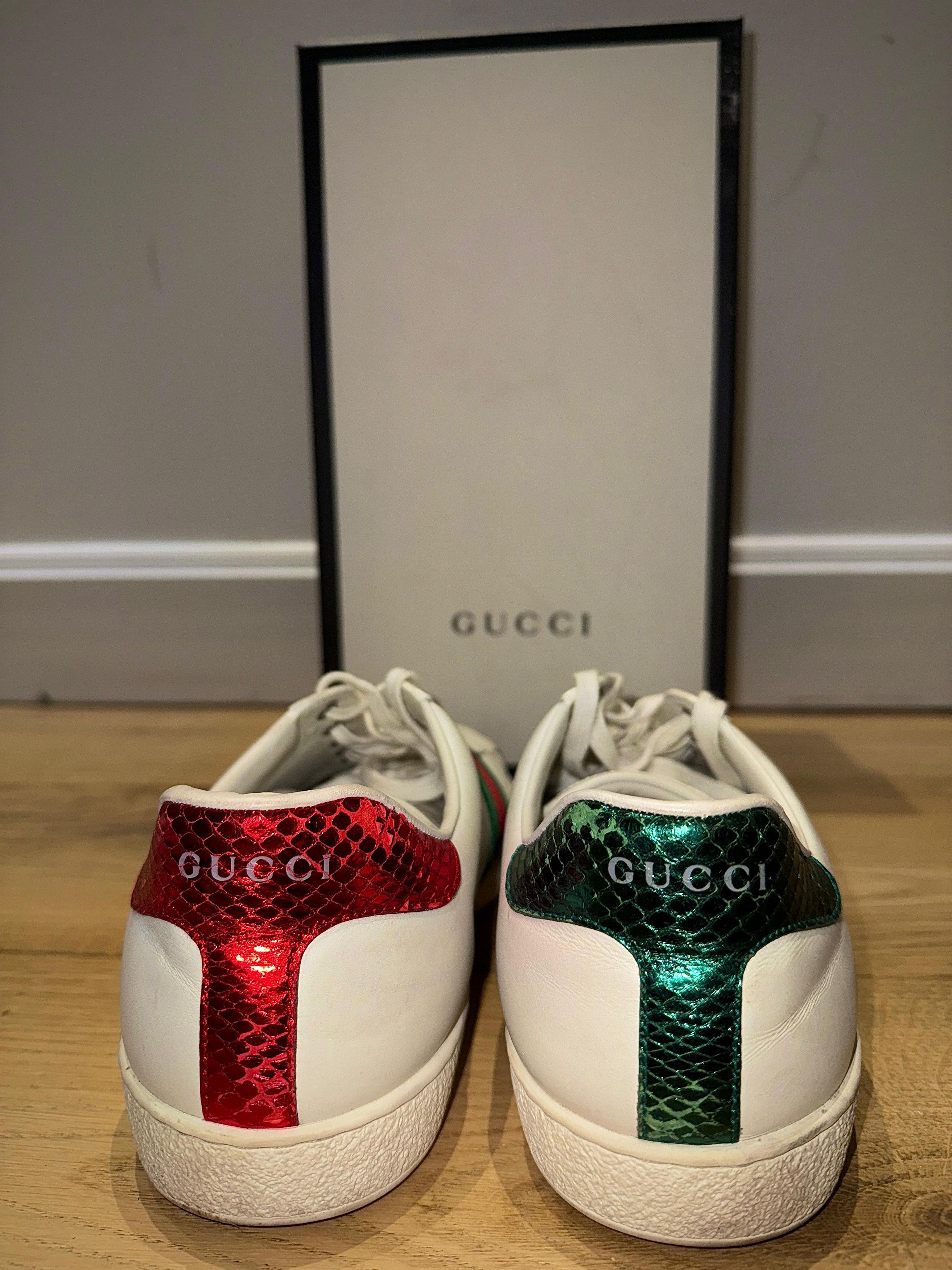 Gucci Gucci Snake Ace Embroided Sneakers Size US 8 / EU 41 - 1 Thumbnail