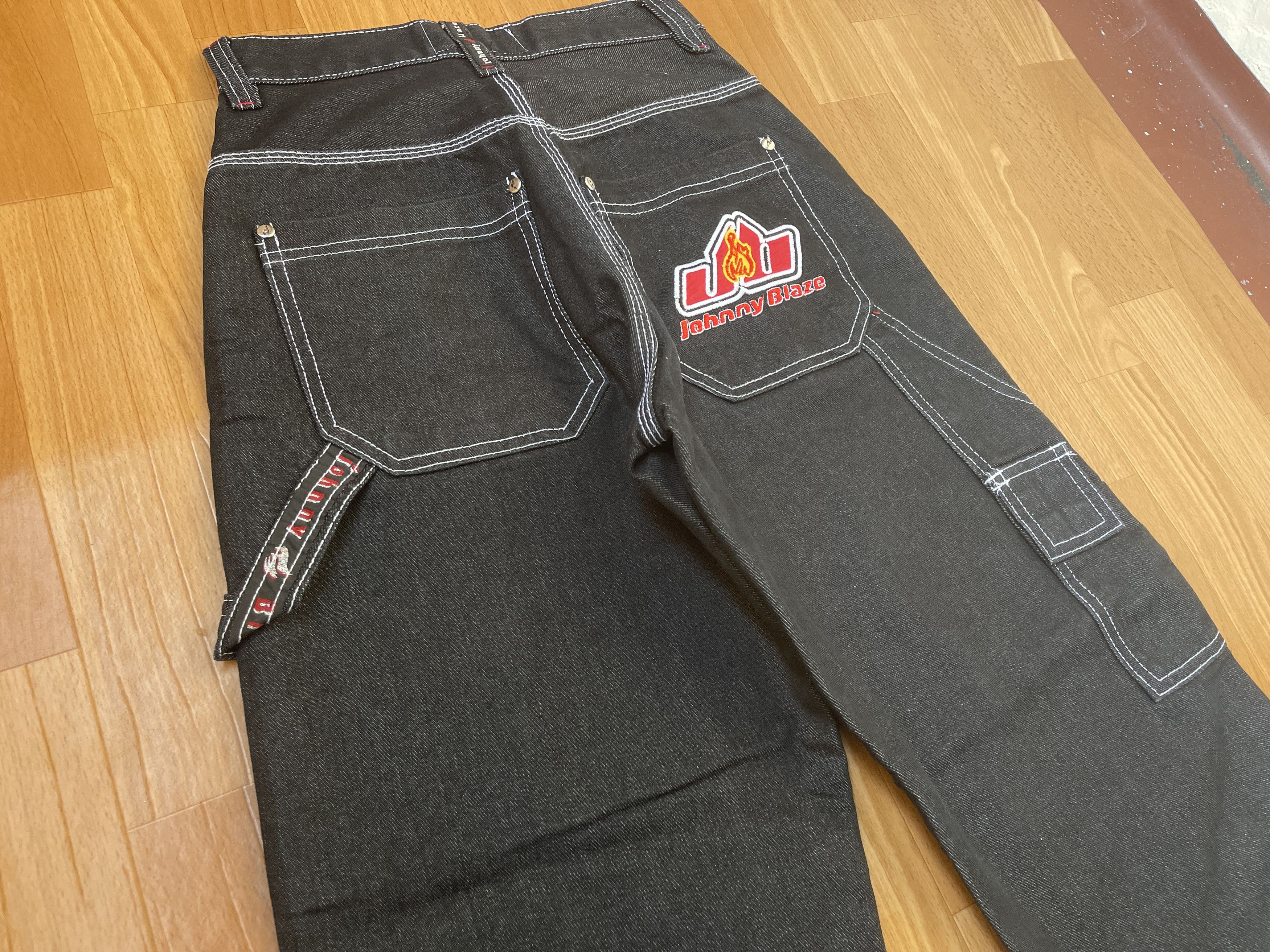 Wu-Tang Clan Johnny Blaze jeans shiny metallic silver baggy Wu Wear 26 Size US 26 / EU 42 - 3 Thumbnail