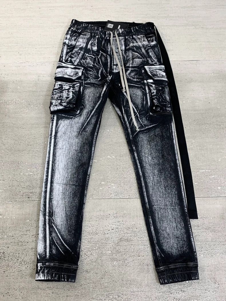Rick Owens Rick Owens Cargo Pants Black and White Design Size US 31 - 1 Thumbnail