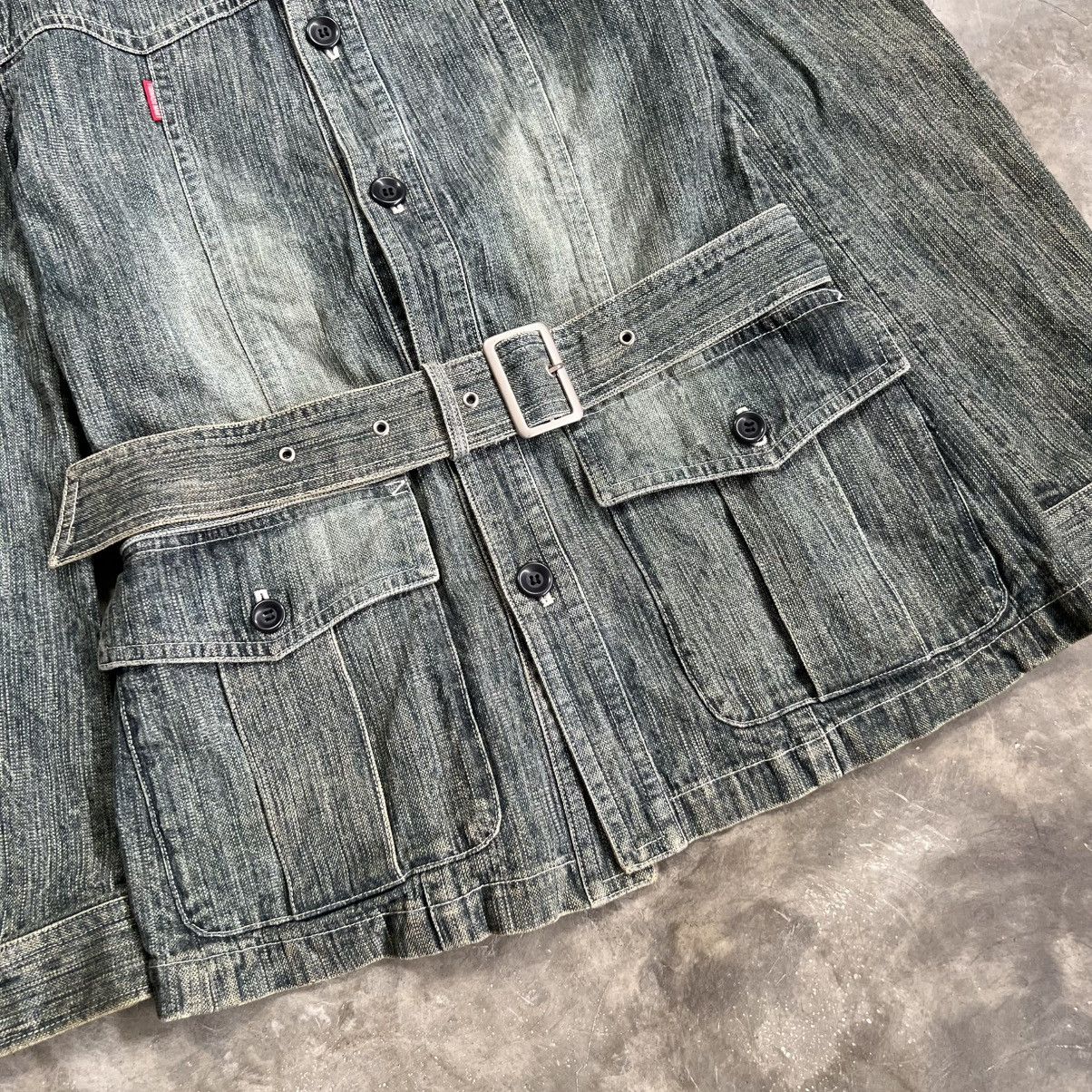 Tornado Mart 2000s Tornado Mart Washed Denim Safari Belted Jacket Size US M / EU 48-50 / 2 - 3 Thumbnail