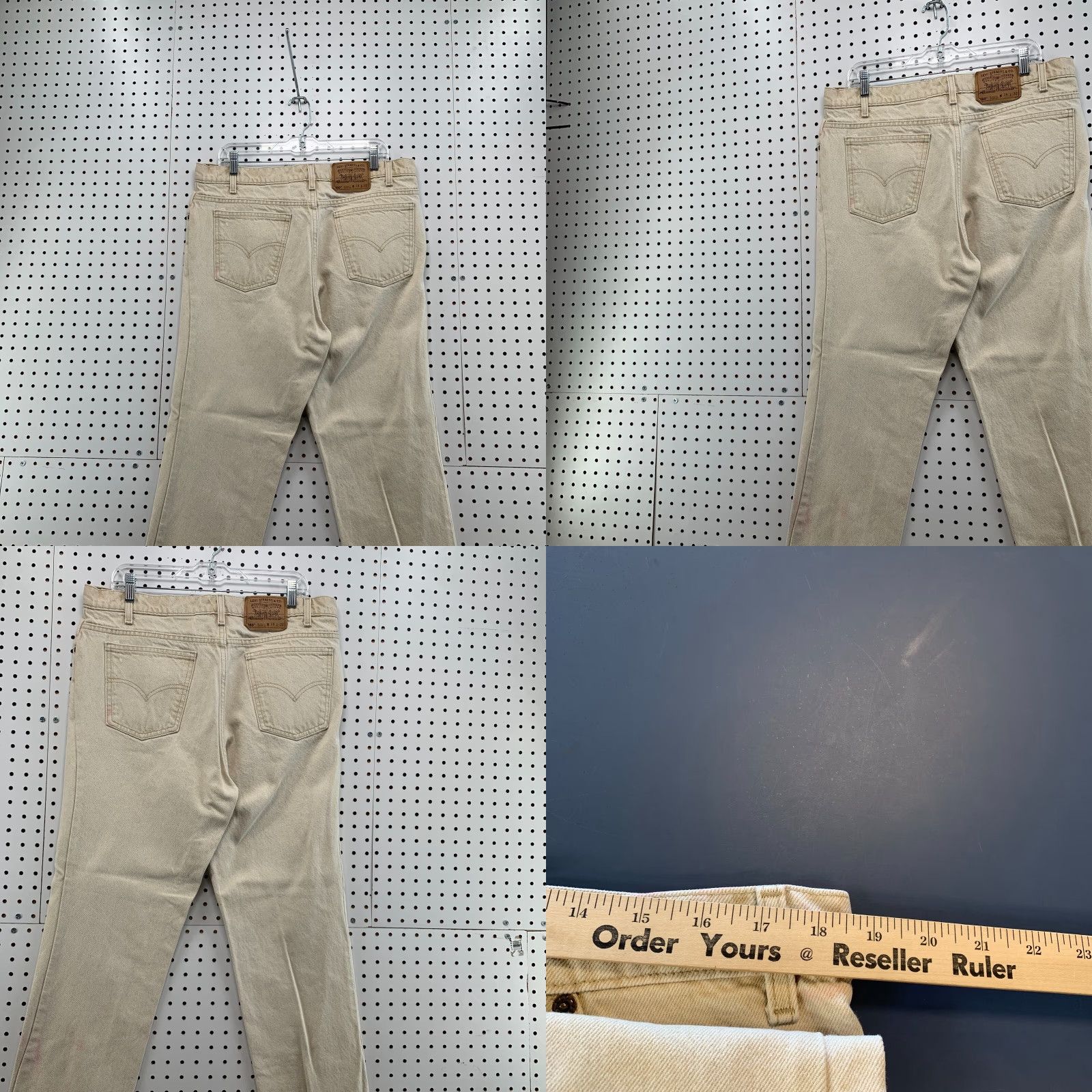 Levi's VINTAGE Levi's 550 Jeans Beige Denim Relaxed Tapered 38 36 Inseam 29 USA Men Regular Jeans Size US 38 / EU 54 - 9 Thumbnail