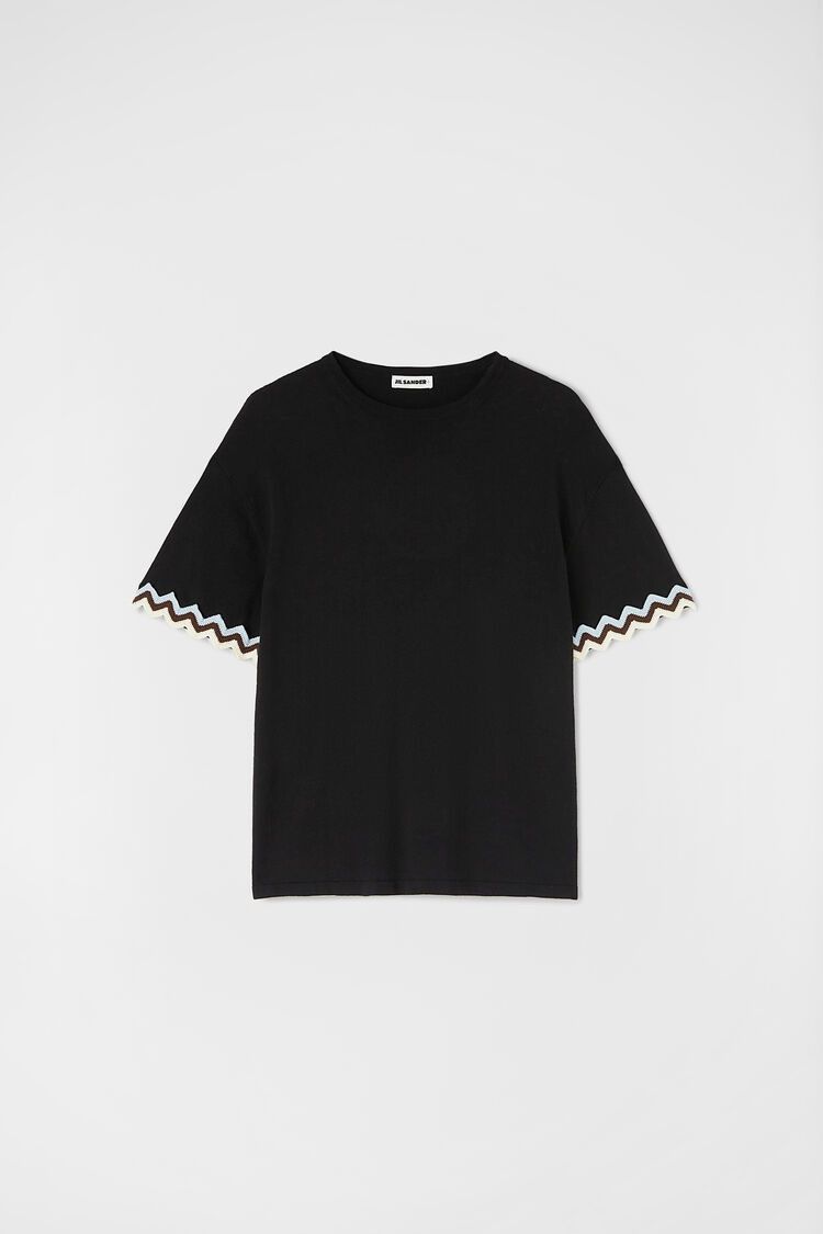Jil Sander o1w1db10825 Crew-Neck T-Shirt in Black Size US L / EU 52-54 / 3 - 1 Thumbnail