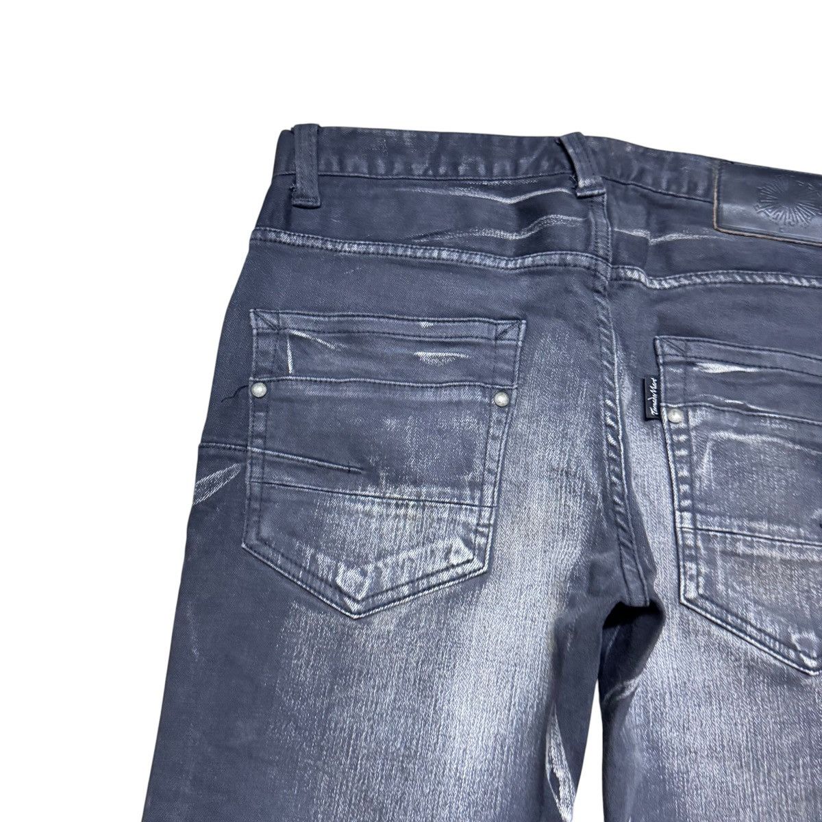 Tornado Mart Tornado Mart Black Whisker Denim Low Flare Jeans Size US 29 - 10 Thumbnail