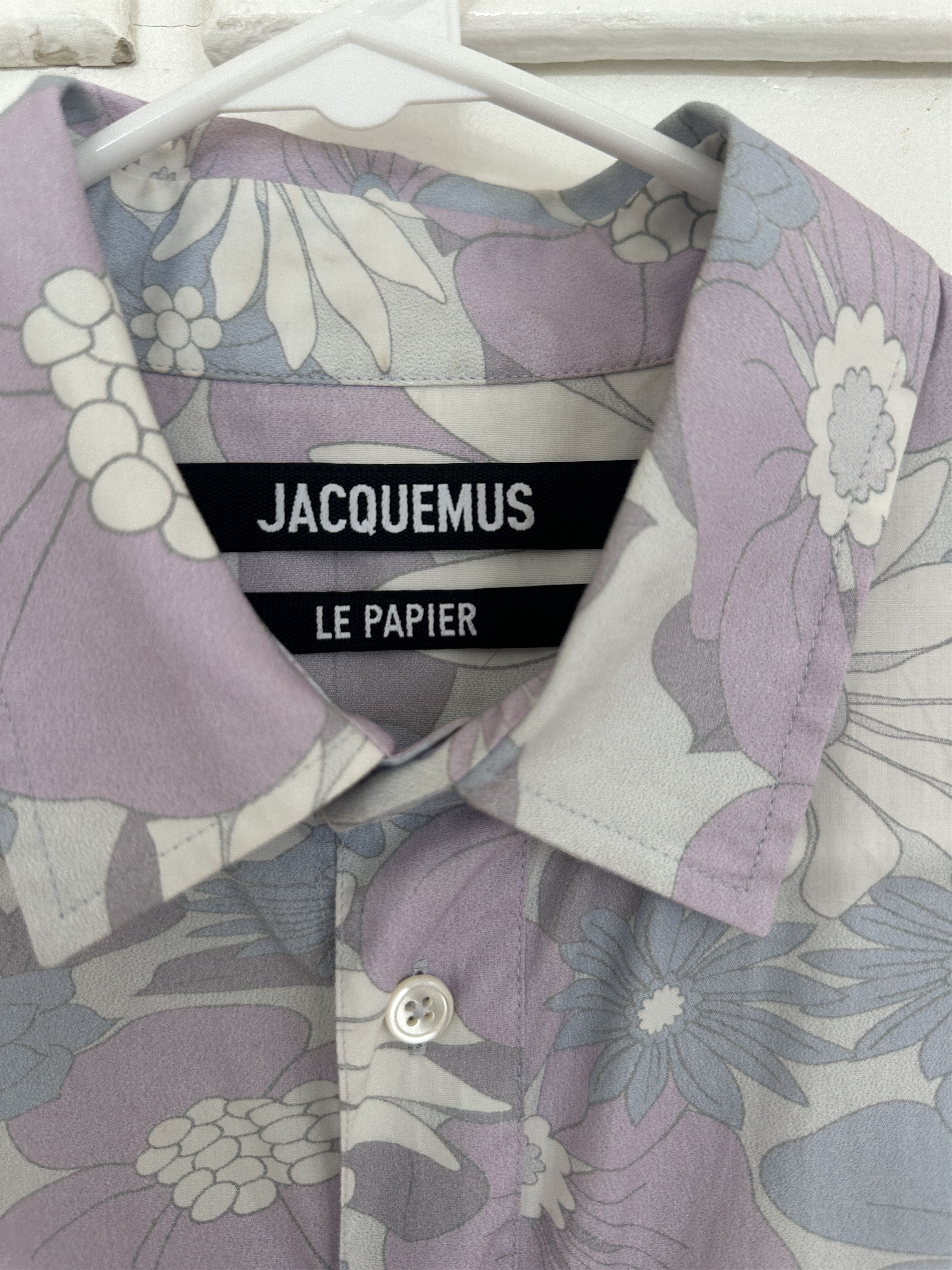 Jacquemus Multicolor Le Papier a Chemise Cabri In Print Faded Flowers Size US S / EU 44-46 / 1 - 4 Thumbnail