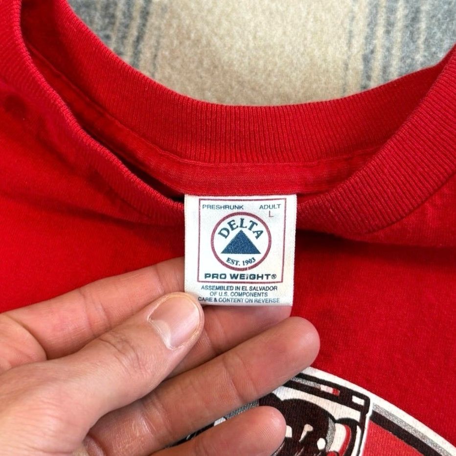 Delta VINTAGE Detroit Red Wings Stanley Cup Champs T-Shirt L Men Red NHL 2000s Y2K Sports Hockey Sl Short Sleeve Size US L / EU 52-54 / 3 - 2 Thumbnail