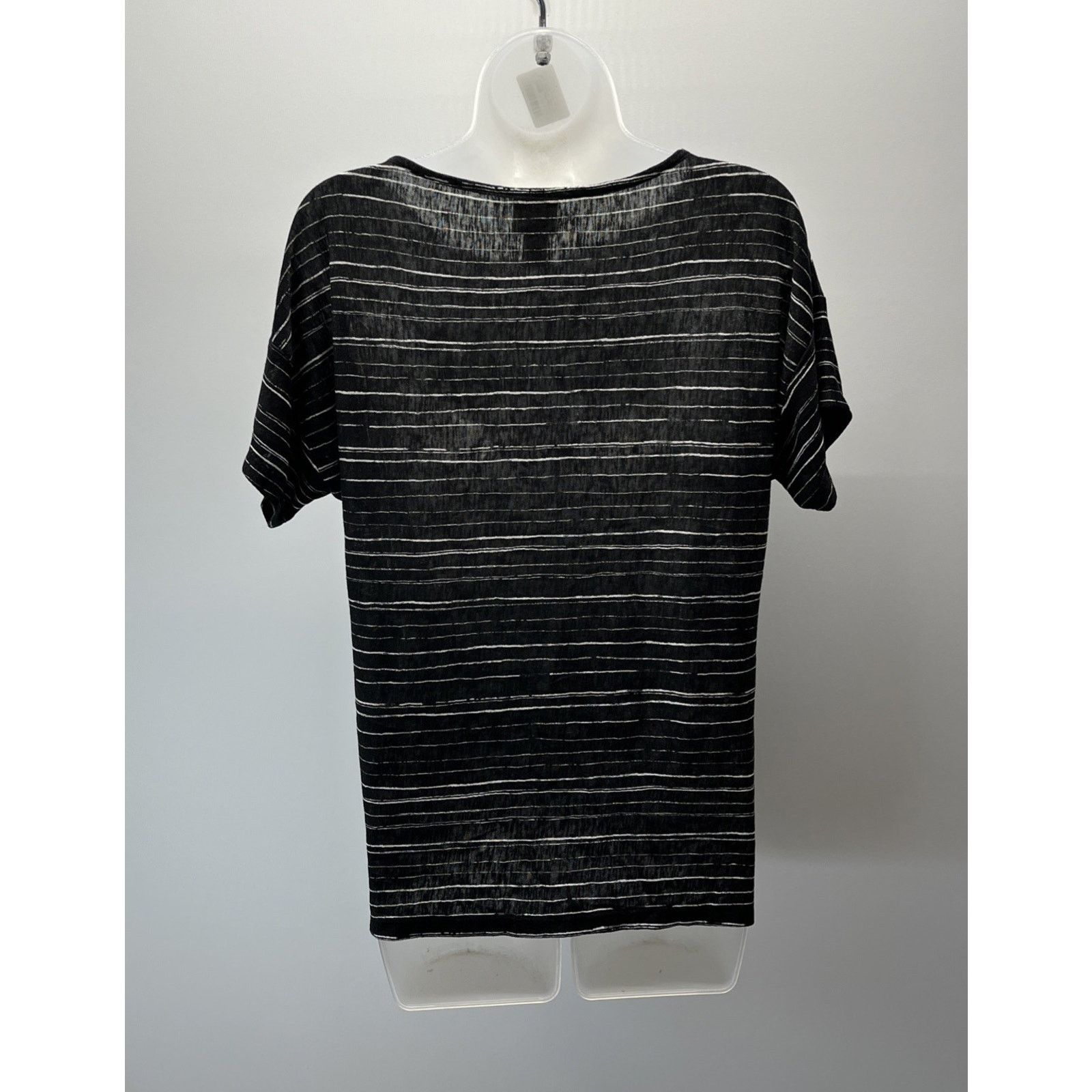 Chicos Chico’s Tee Top Shirt 0 Black White Striped Scoop Neck S Size S / US 4 / IT 40 - 4 Thumbnail