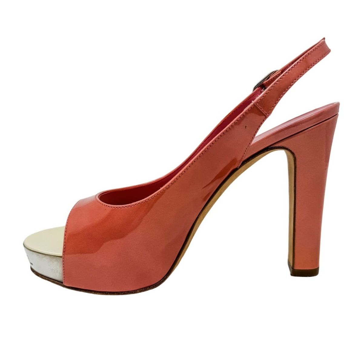 Chanel Chanel Pink Patent Platform Block Heel Sling Backs size 37.5 Size US 7.5 / IT 37.5 - 11 Thumbnail