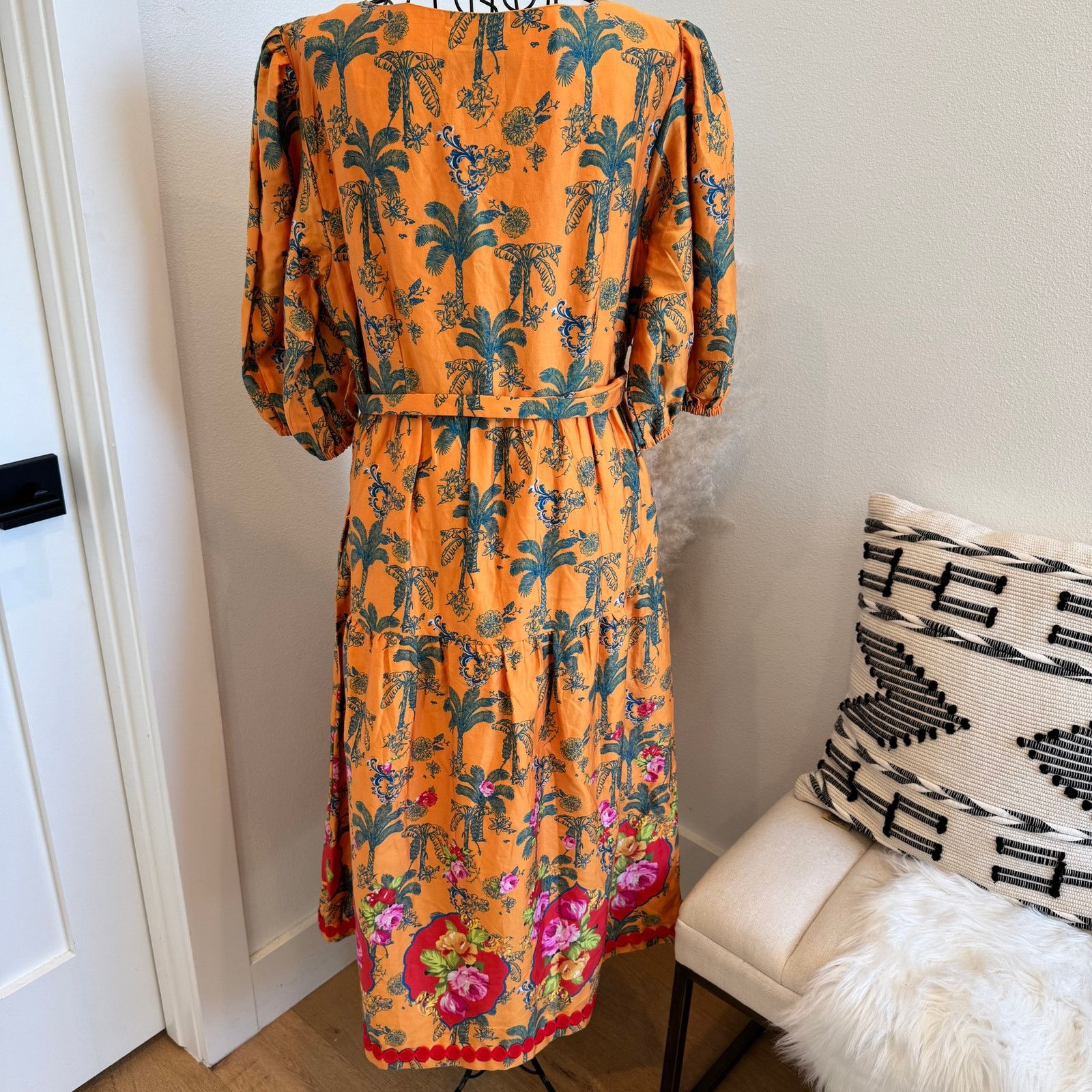 Anthropologie Anthro x Emily Lovelock Tropical Palm Print Maxi Dress NWT Size L / US 10 / IT 46 - 6 Thumbnail