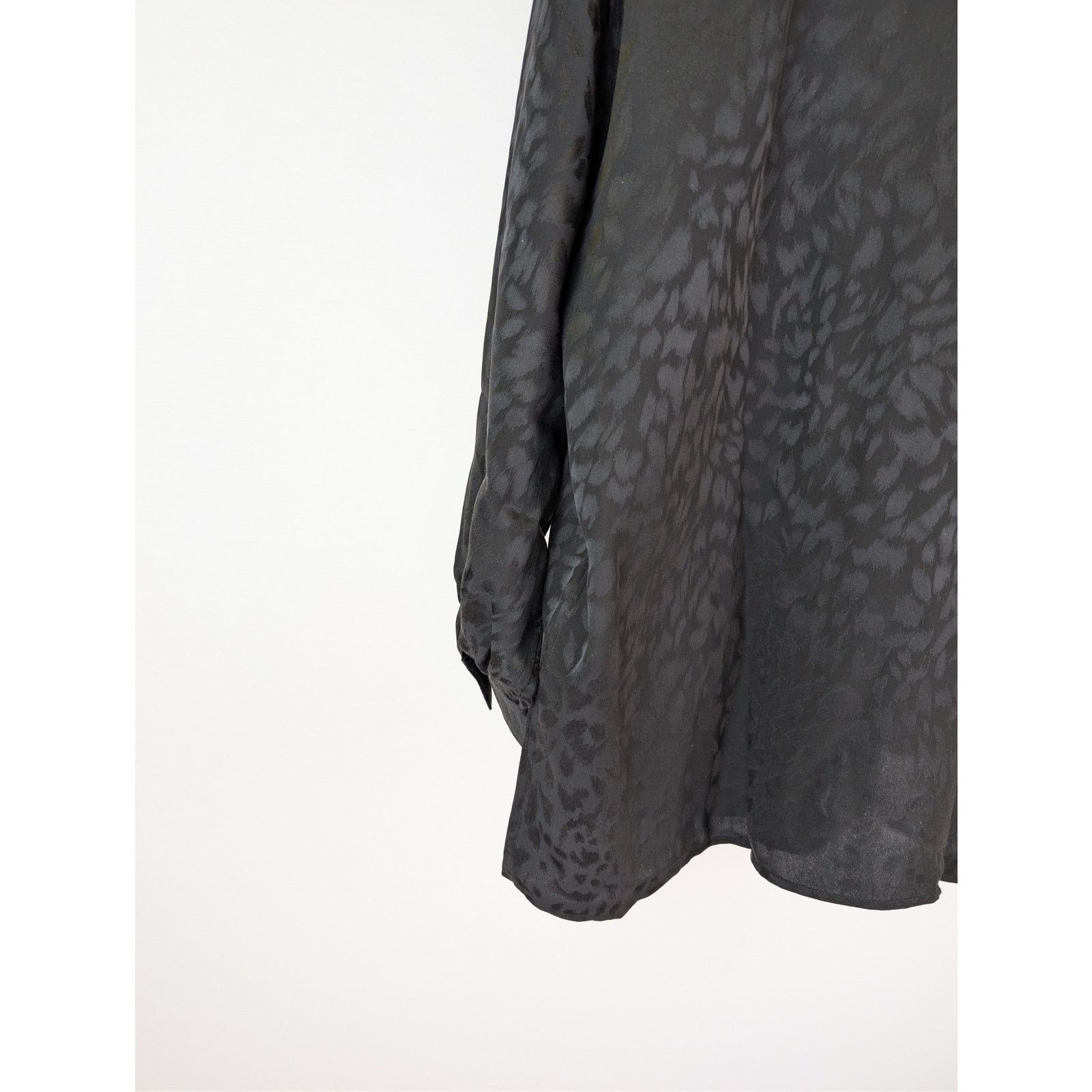 Saint Laurent Paris o1rshd1 Chemise Blouse Boxy Leopard Eclatant Shirt in Black Size US XS / EU 42 / 0 - 14 Thumbnail