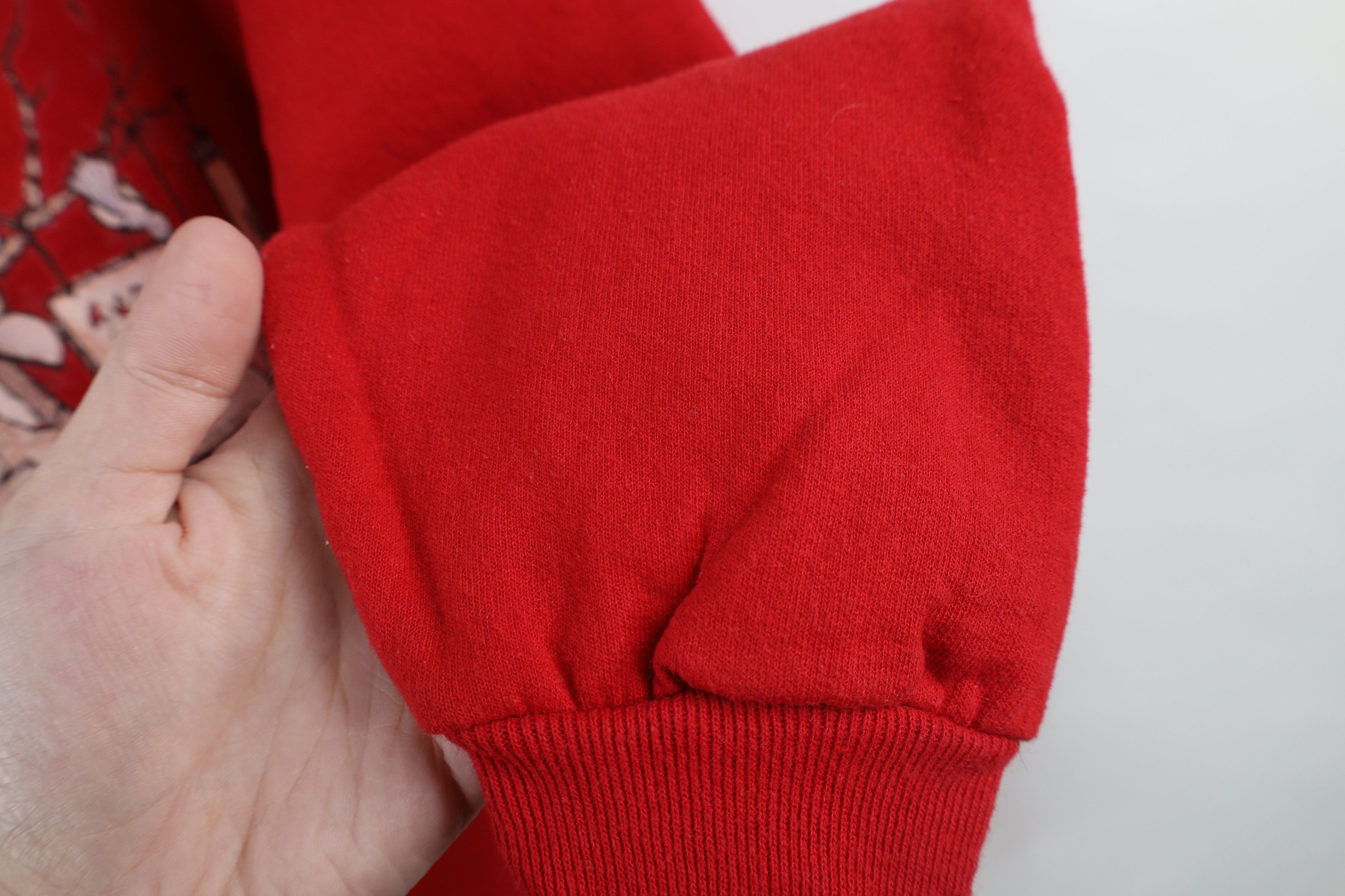Vintage Vintage 90s Faded Christmas Snowman Crewneck Sweatshirt Red Size XXL / US 16-18 / IT 52-54 - 8 Thumbnail