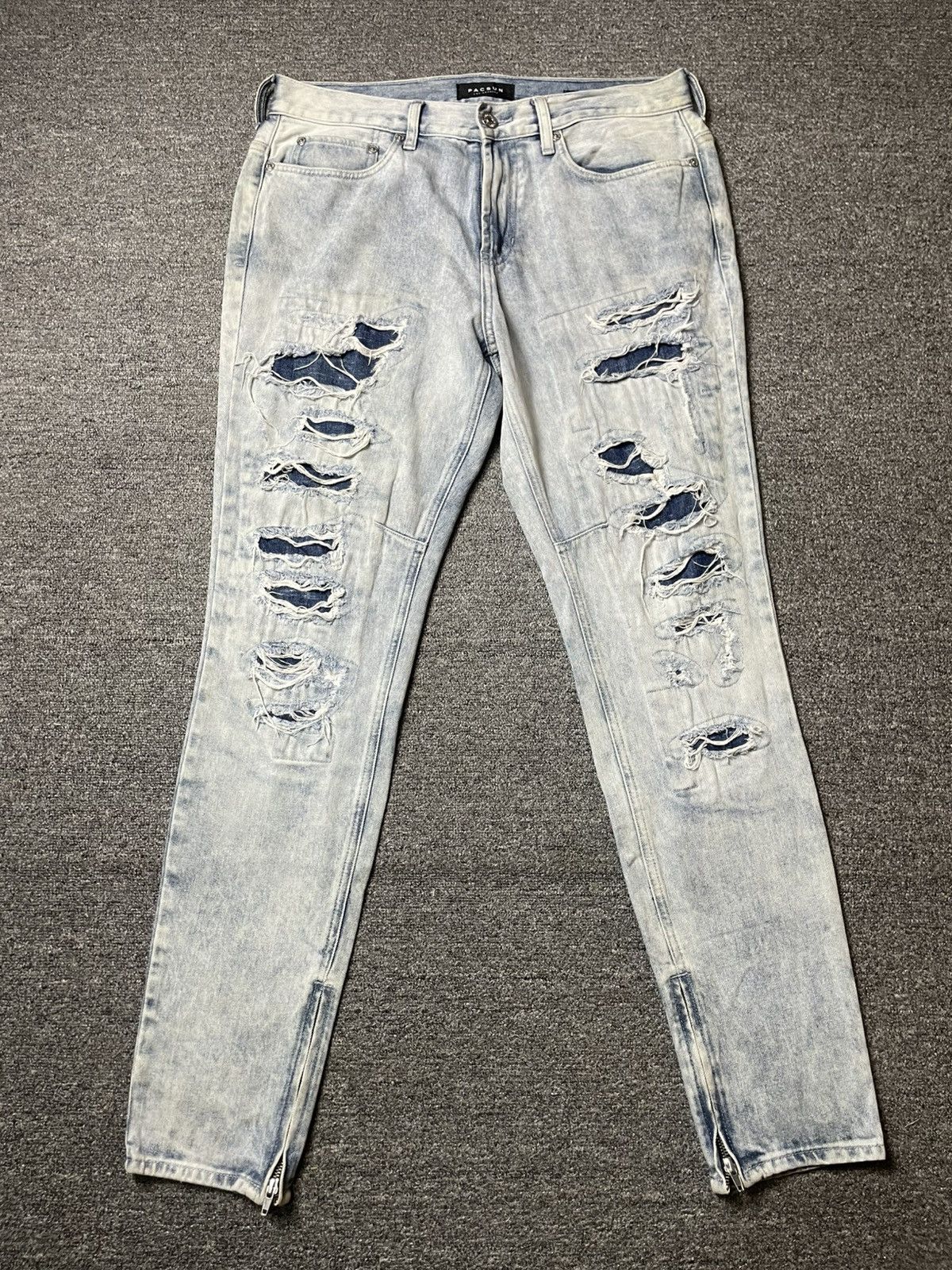 Pacsun × Vintage PACSUN 32x30 Acid Wash Ripped Jeans (92) Size US 35 - 1 Thumbnail