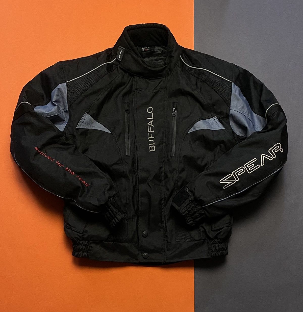 image of Buffalo London x Racing Buffalo Moto Racing Jacket in Black, Men's (Size Small)