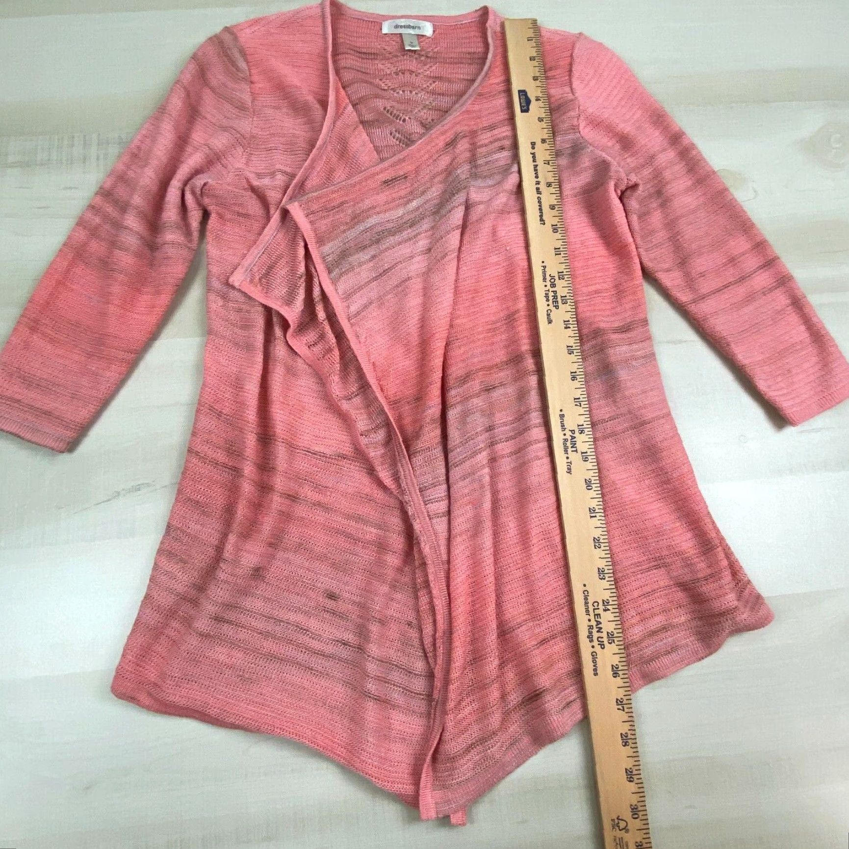 Vintage Dressbarn Womens Medium Pink Cardigan Sweater 3/4 Sleeves Open Front Acrylic Blend Size M / US 6-8 / IT 42-44 - 6 Thumbnail