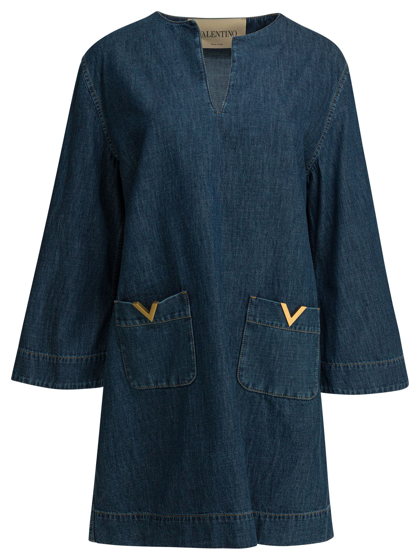 Valentino Short Denim Dress Size S / US 4 / IT 40 - 1 Thumbnail