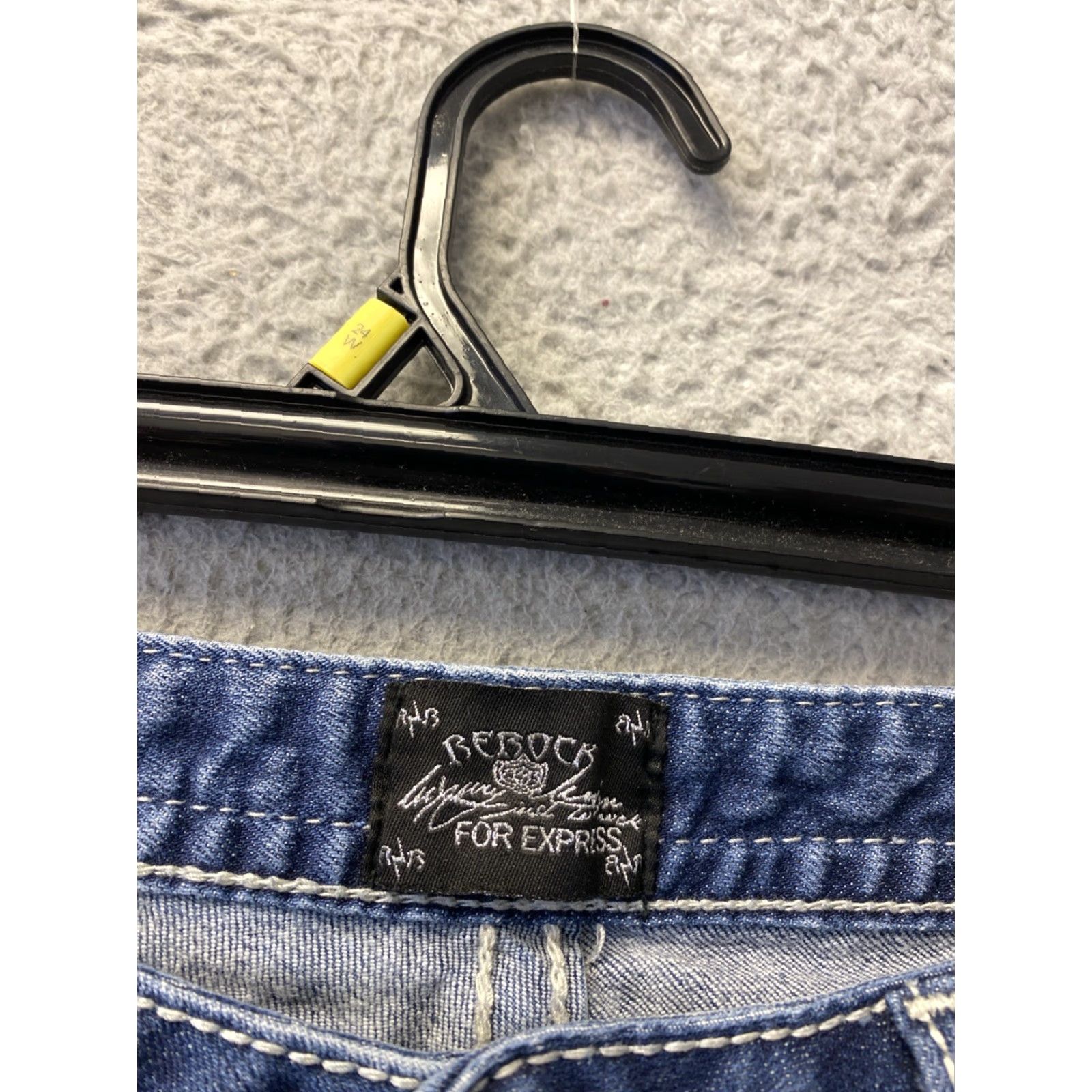 Denime ReRock Jeans Bootcut Womens 8 Denim Blue Embroidered Low Rise Stretch Regular Size 8 Size 30" / US 8 / IT 44 - 4 Thumbnail