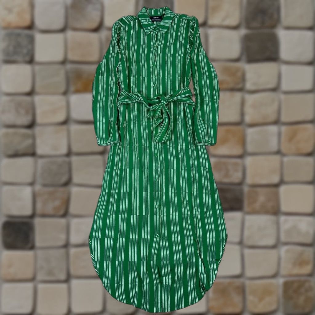 Vintage MaevE Shirt Dress Womens 0 Green White Wrap Shirt Dress Womens 0 Green White Wrap Size XS / US 0-2 / IT 36-38 - 1 Thumbnail