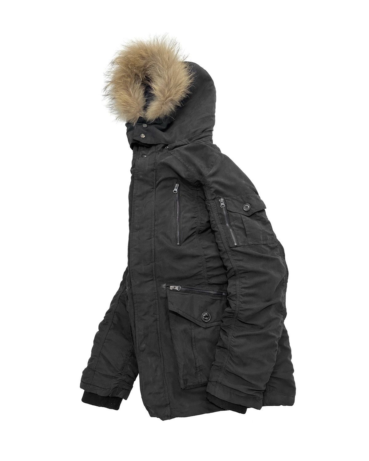 Black On Tete Homme by Issey Miyake Fur Jacket LGB style