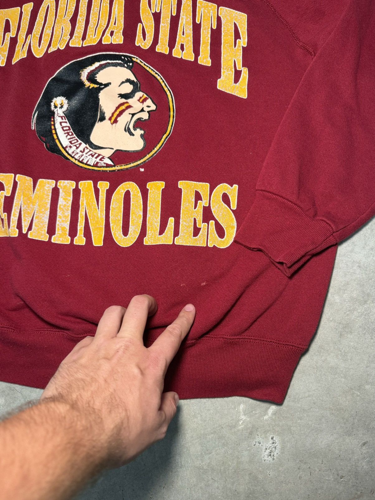 Vintage 90s vintage Florida State University FSU Seminoles crewneck Size US L / EU 52-54 / 3 - 5 Thumbnail