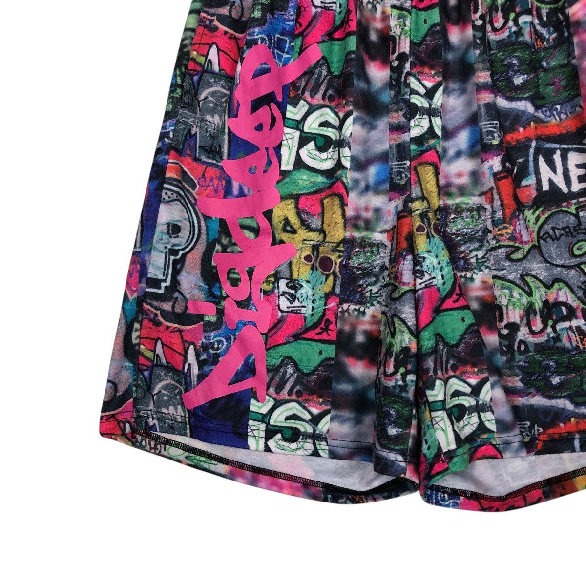 Japanese Brand 📌Vintage Short Pants Dig Deep Full Print Punk Design Size US 30 / EU 46 - 5 Thumbnail
