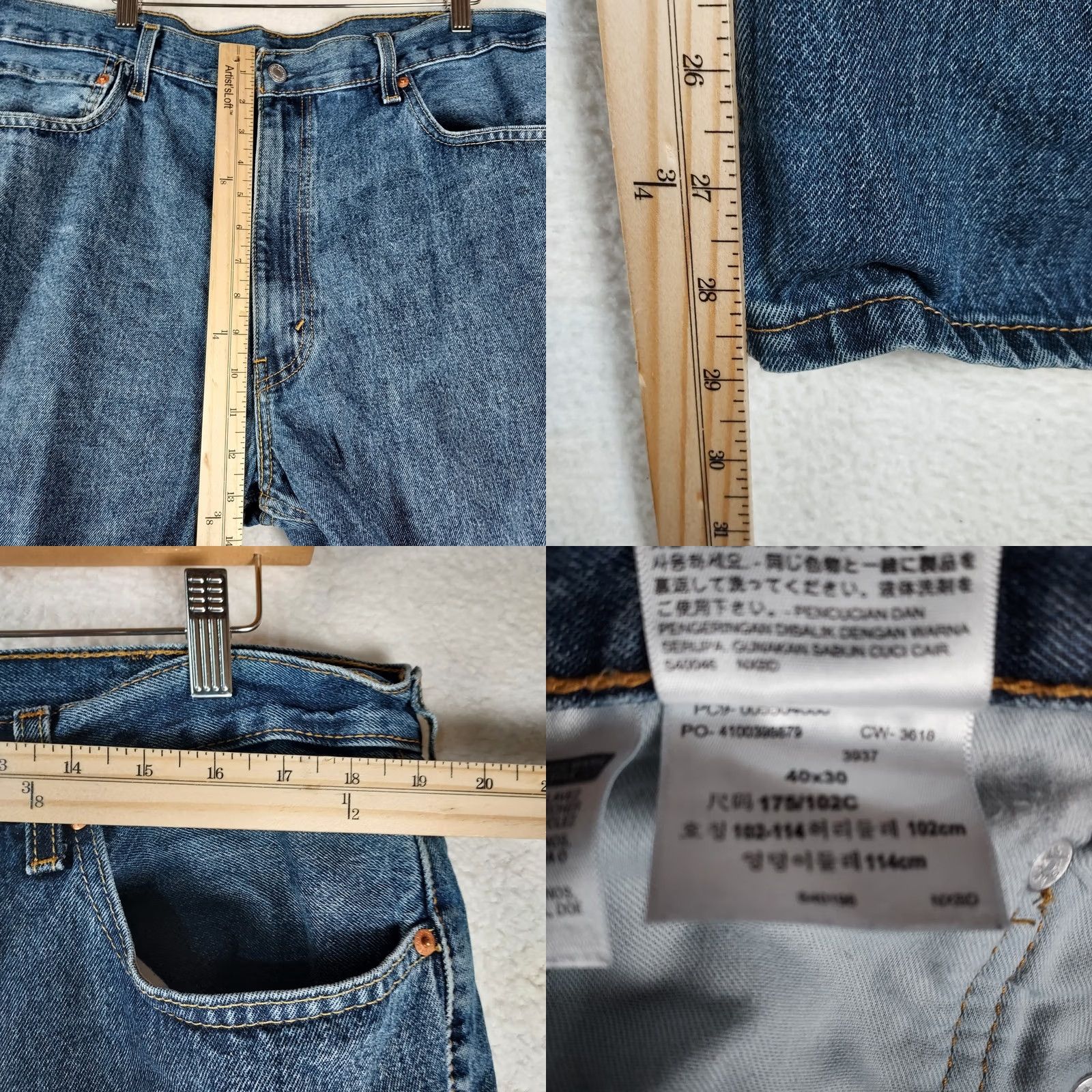 Levi's Levi’s 550 Relaxed Fit Jeans Men 40x30 Blue Denim Medium Wash Zip 5-Pocket Straight Regular Comfort Jeans Mens Size US 40 / EU 56 - 8 Thumbnail