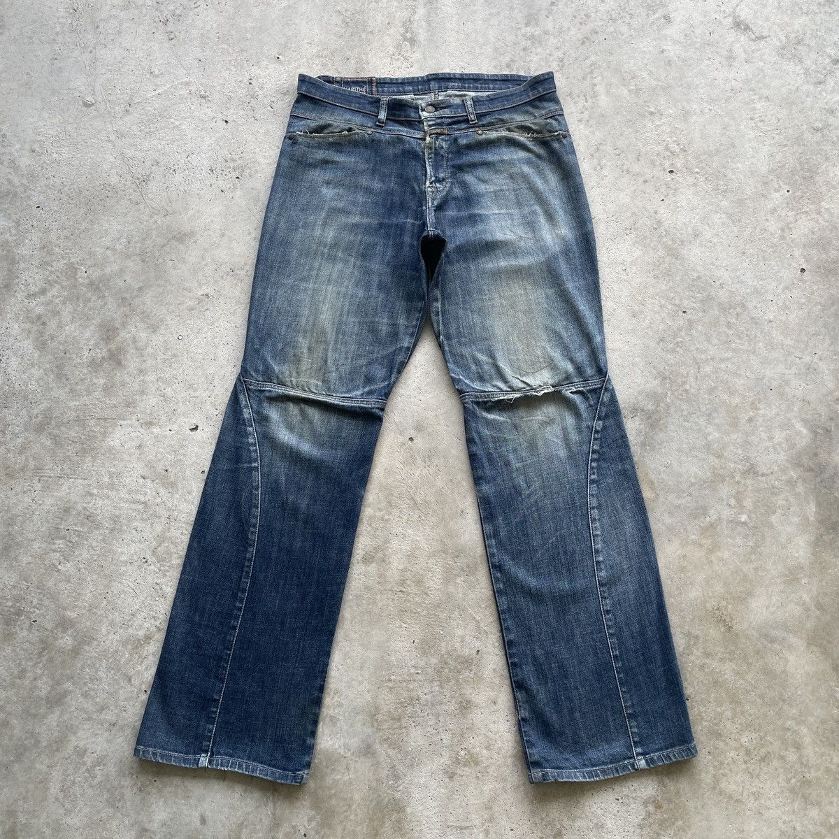 Marithe + Francois Girbaud Vintage Marithe Francois Girbaud FLARE Faded Jeans Pants Size US 35 - 1 Thumbnail