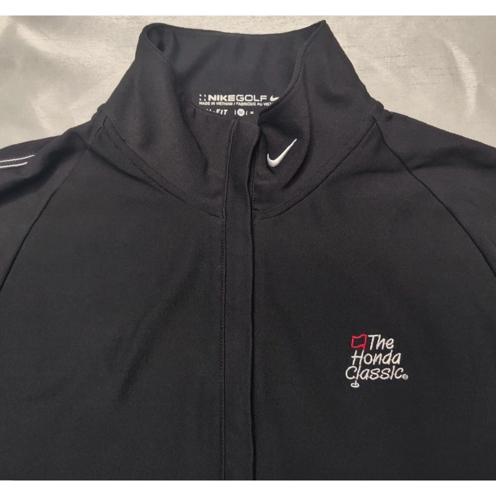 Nike NIKE GOLF THE HONDA CLASSIC Women DRI-FIT 1/2 Zip Black Pullover Size M / US 6-8 / IT 42-44 - 2 Thumbnail
