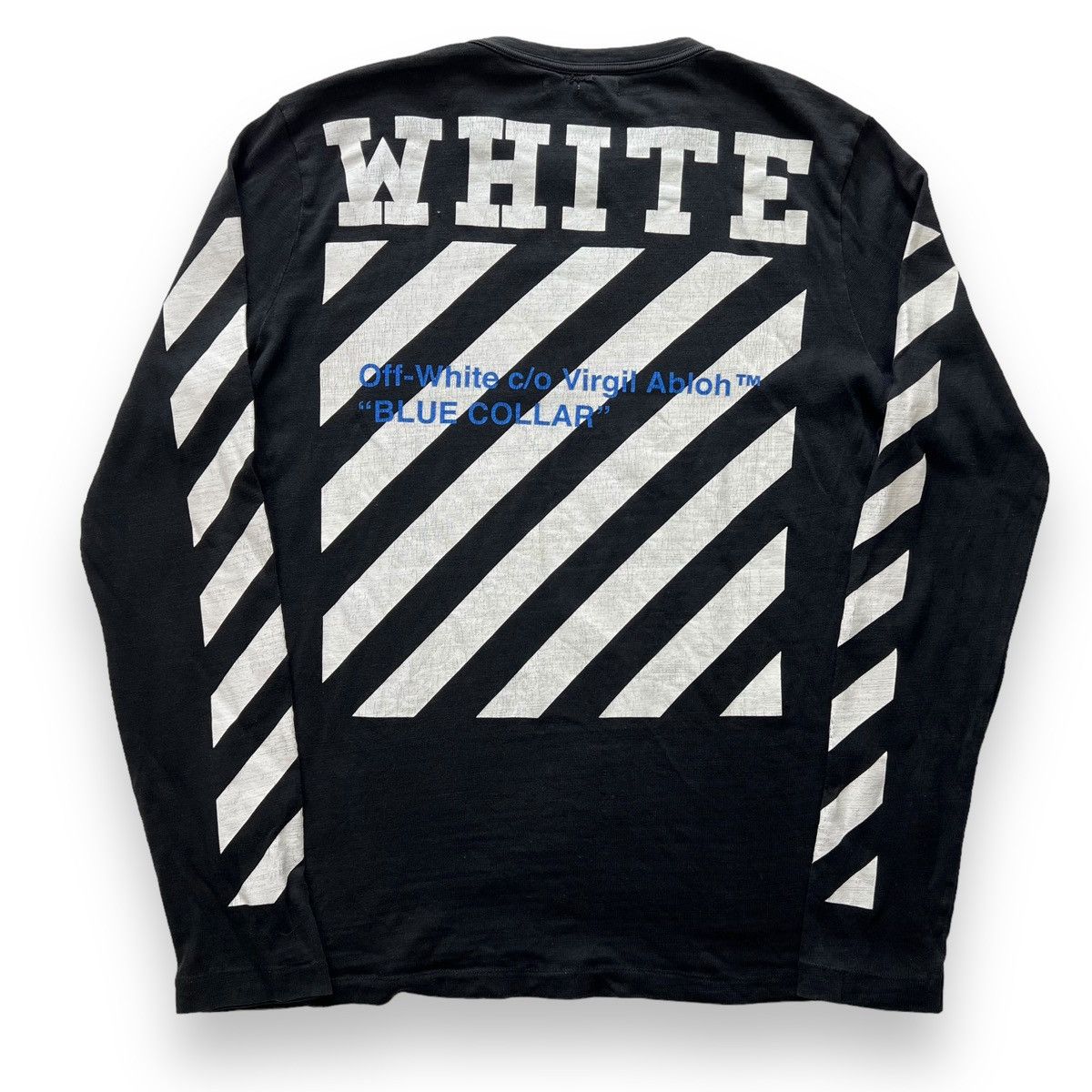 Off-White Off-White Blue Collar Diagonal Long Sleeve T Shirt Size US S / EU 44-46 / 1 - 3 Thumbnail
