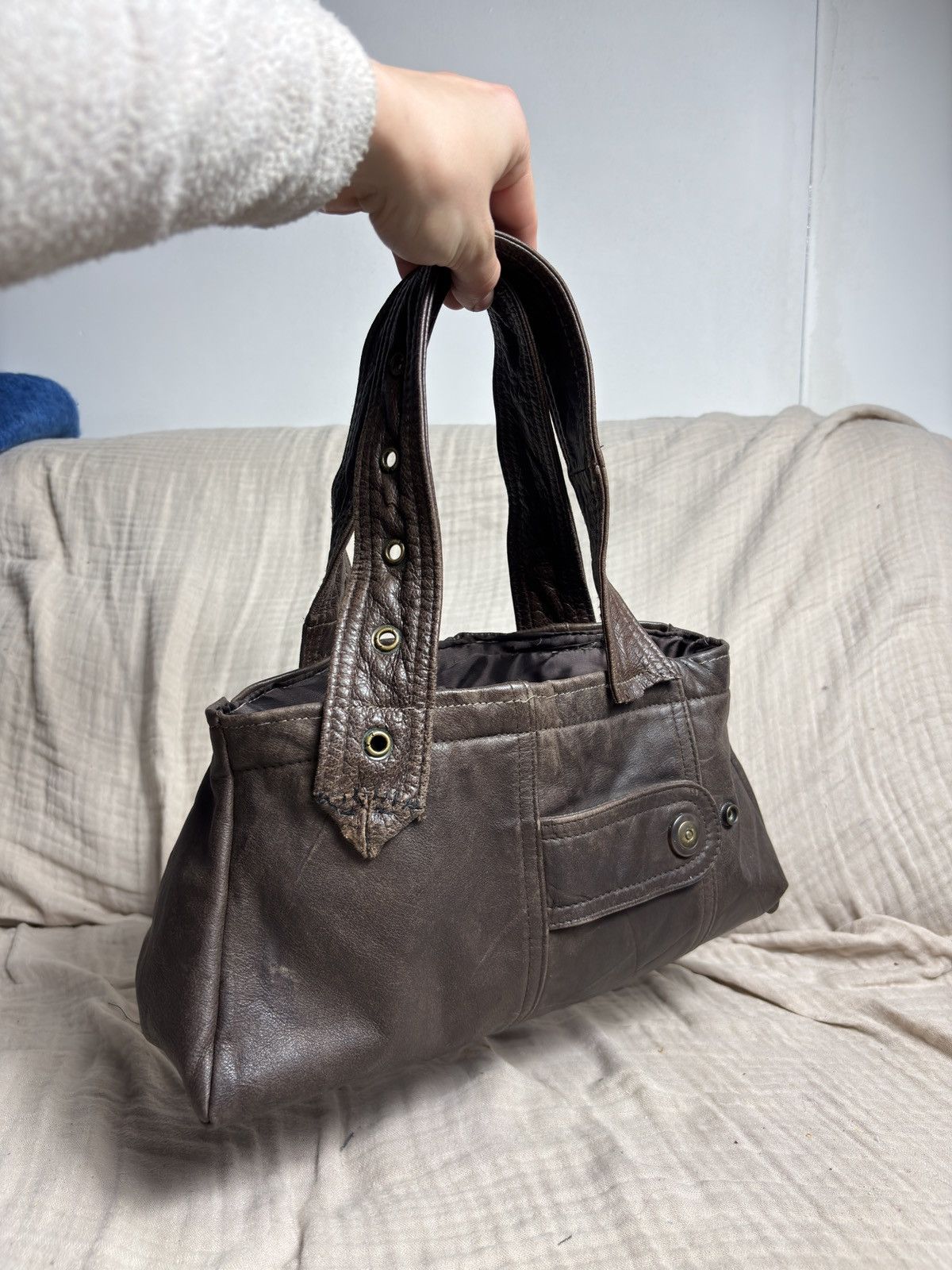 Designer × Vintage Leather bag cuir sac hobo shopper tote shoulder designer Size ONE SIZE - 1 Thumbnail