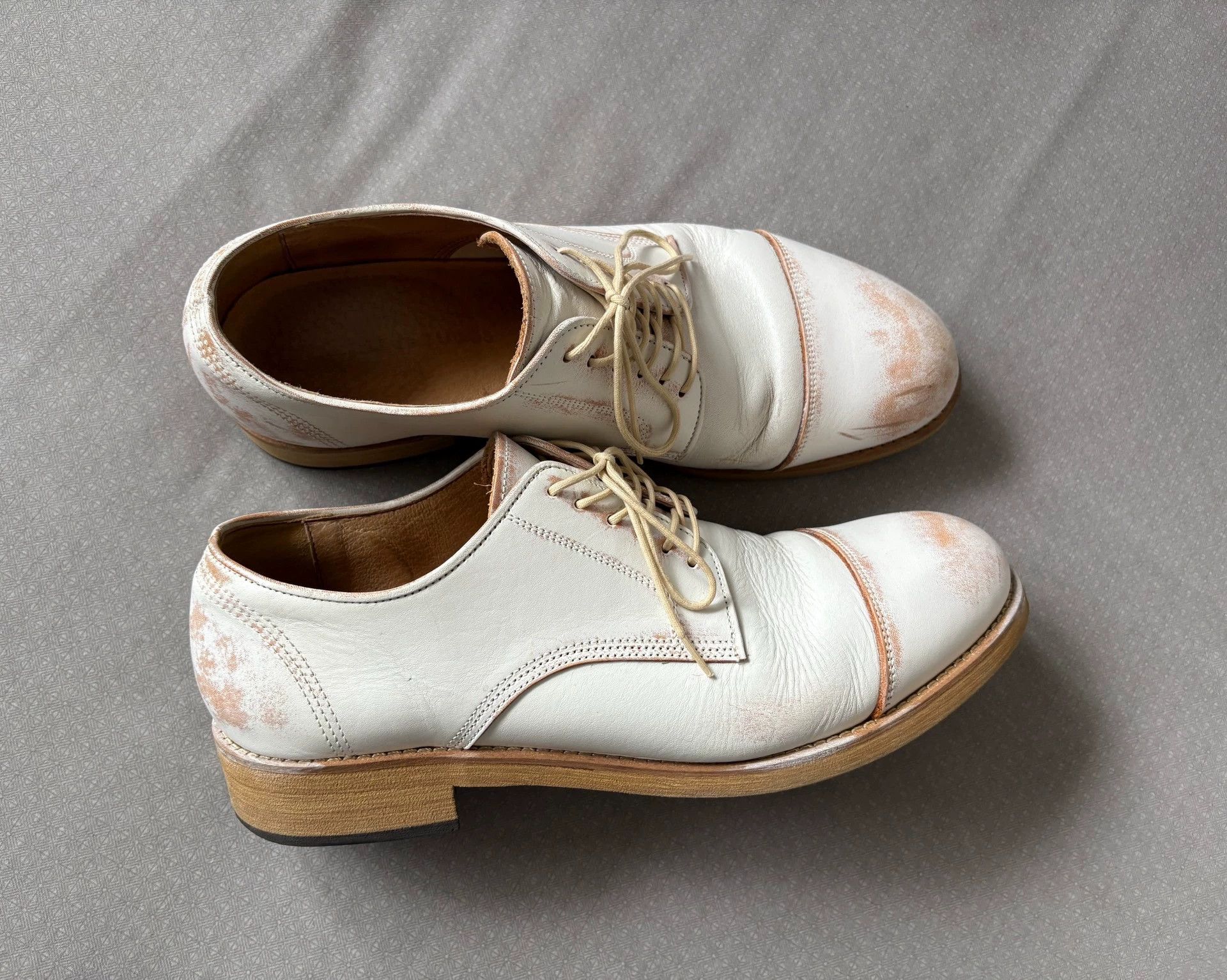 CABANE de ZUCCa Zucca Vintage Rust Leather Shoes S Wooden Sole Size US 8 / EU 41 - 1 Thumbnail