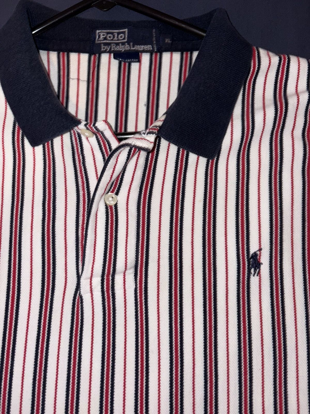 Polo Ralph Lauren Ralph lauren stripped polo shirt red white blue size XL y2k Size US XL / EU 56 / 4 - 2 Thumbnail