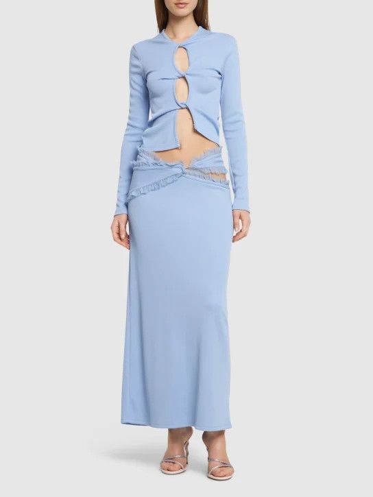 Christopher Esber o1mle0824 Open Twist Long Sleeve Top in Blue Size XS / US 0-2 / IT 36-38 - 2 Thumbnail