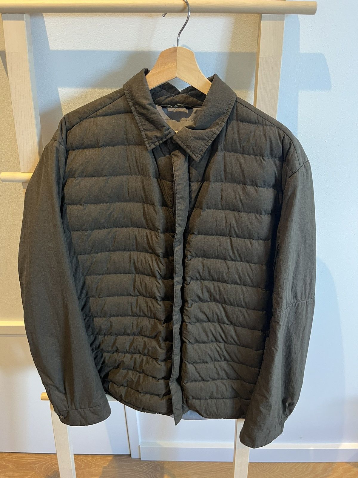 image of Nemen Ripstop Down Overshirt in Green, Men's (Size Large)