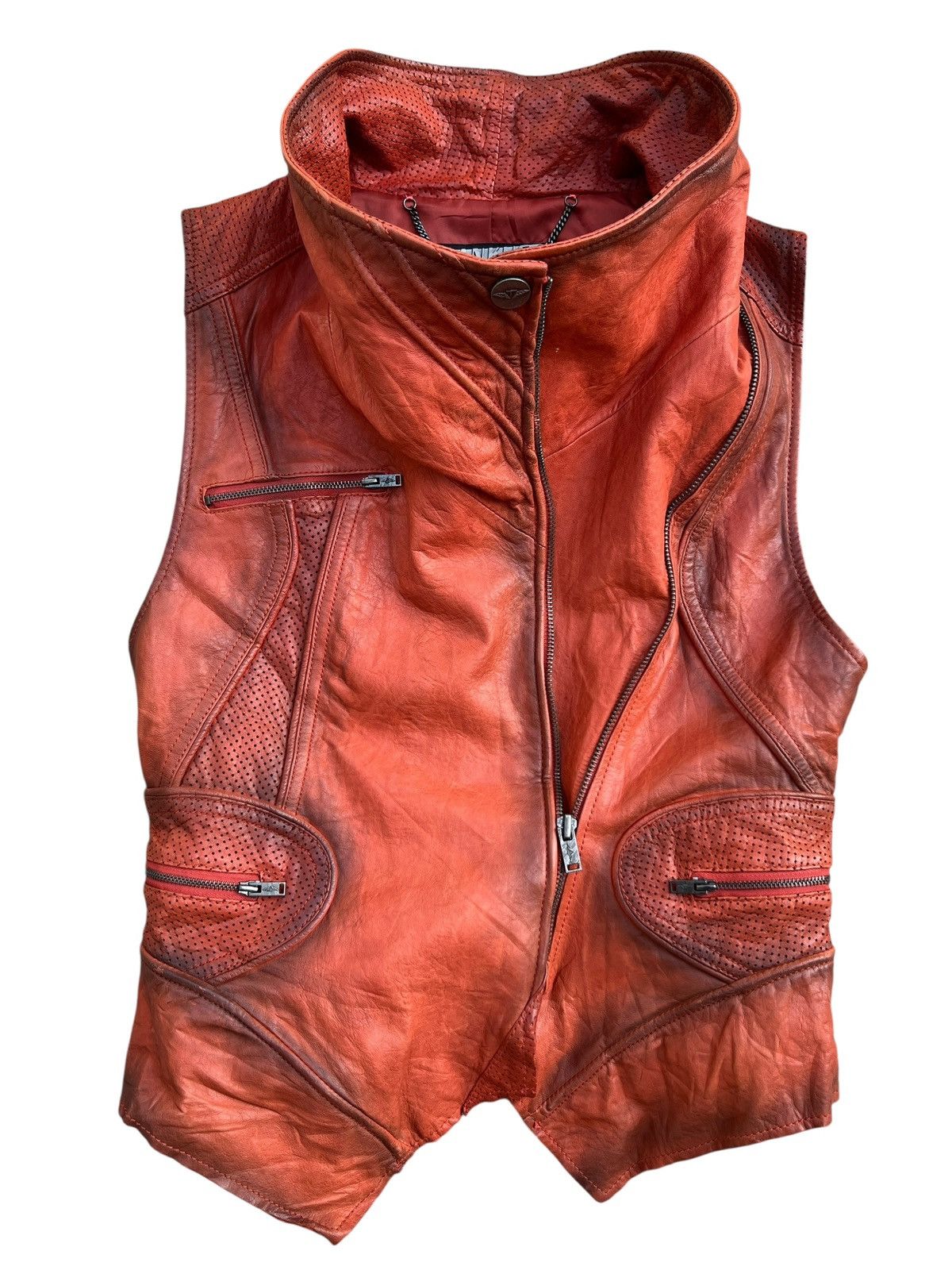 Japanese Brand Tankus Metal Mudmax Gothic Lamb Leather Jacket Size US XS / EU 42 / 0 - 1 Thumbnail